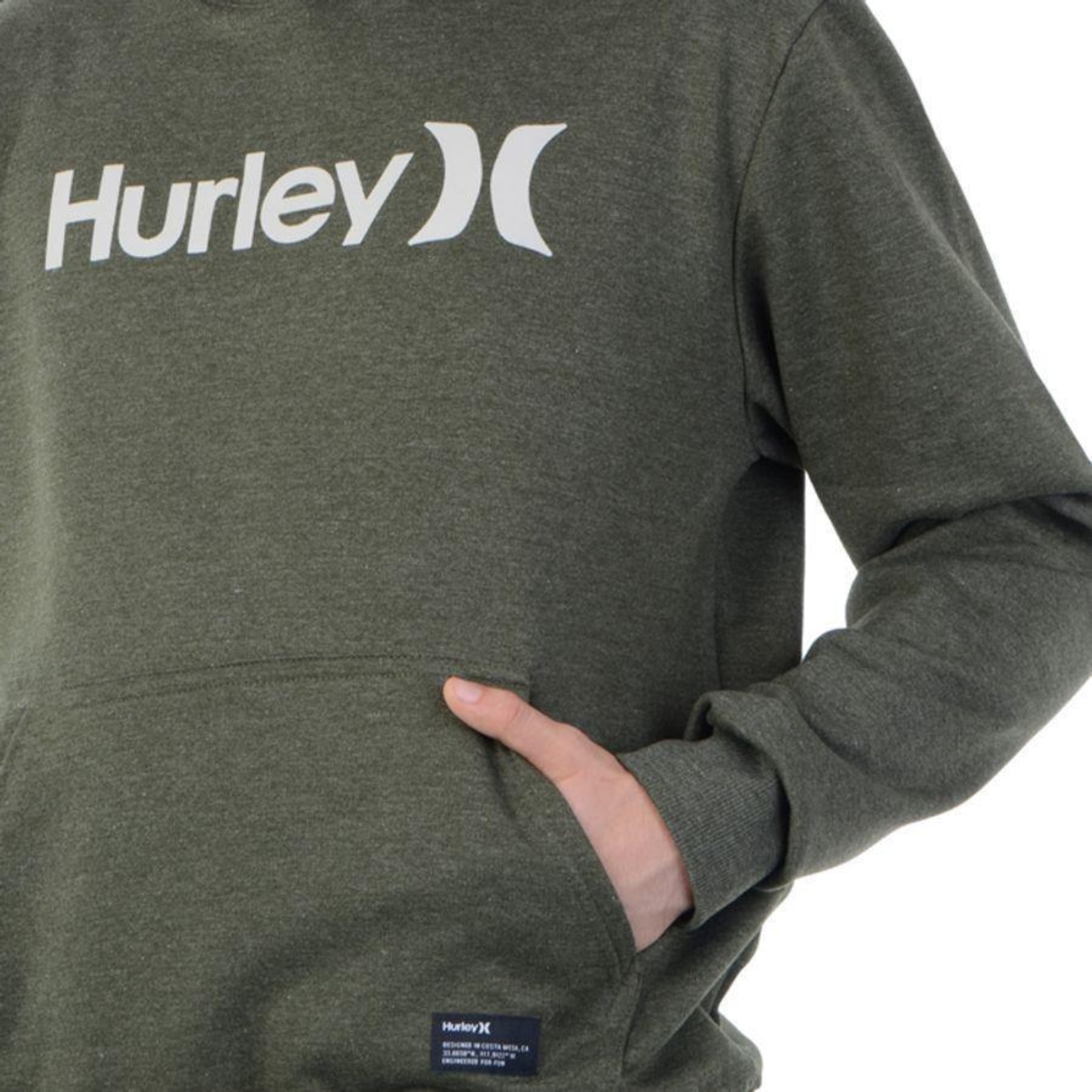 Blusão De Moletom Com Capuz Hurley Canguru Classic - Masculino - Foto 5