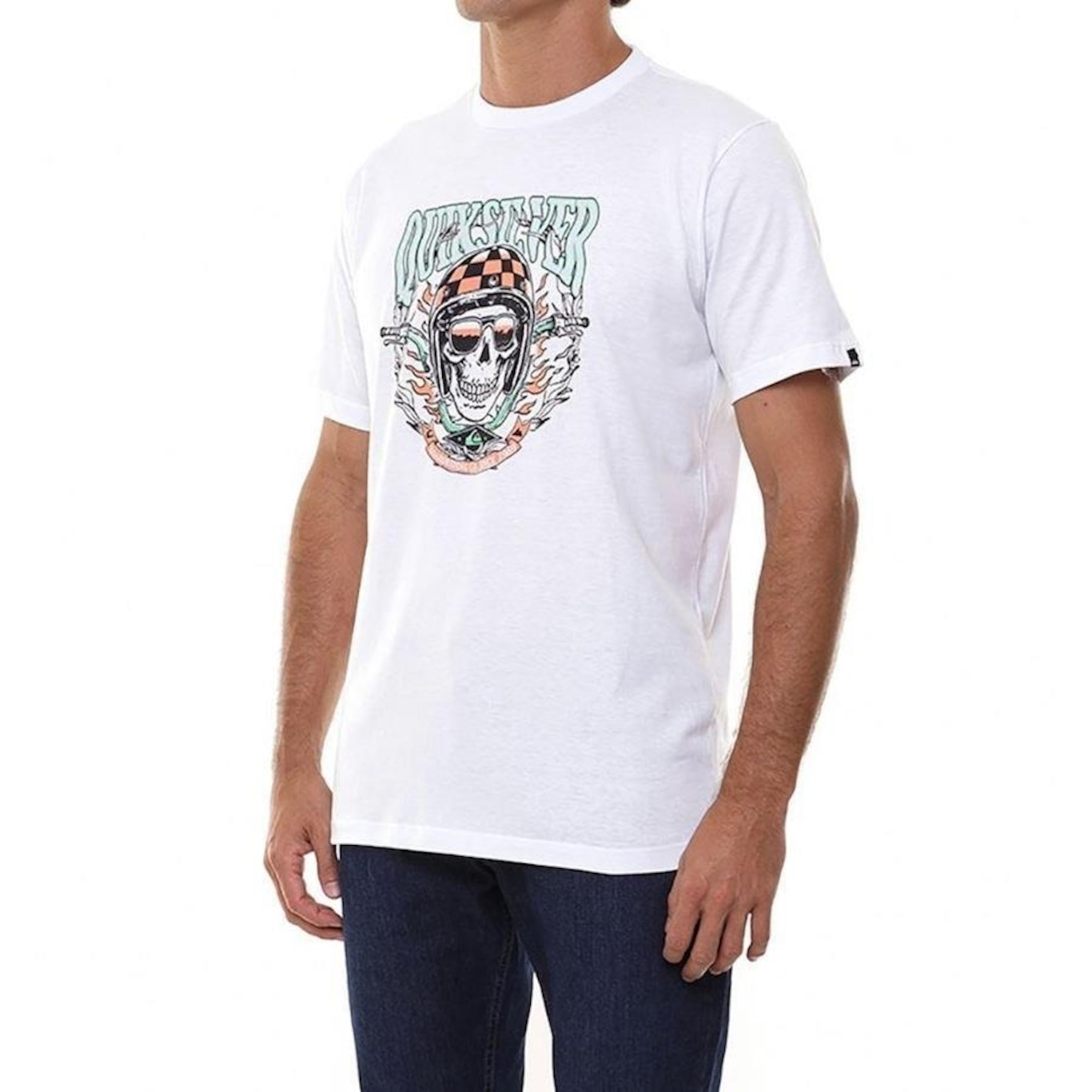 Camiseta Quiksilver Biker Skull - Masculina - Foto 3