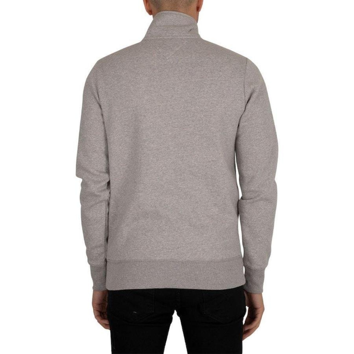 Blusão de Moletom sem Capuz Canguru Tommy Hilfiger Logo Mockneck Gy - Masculino - Foto 2