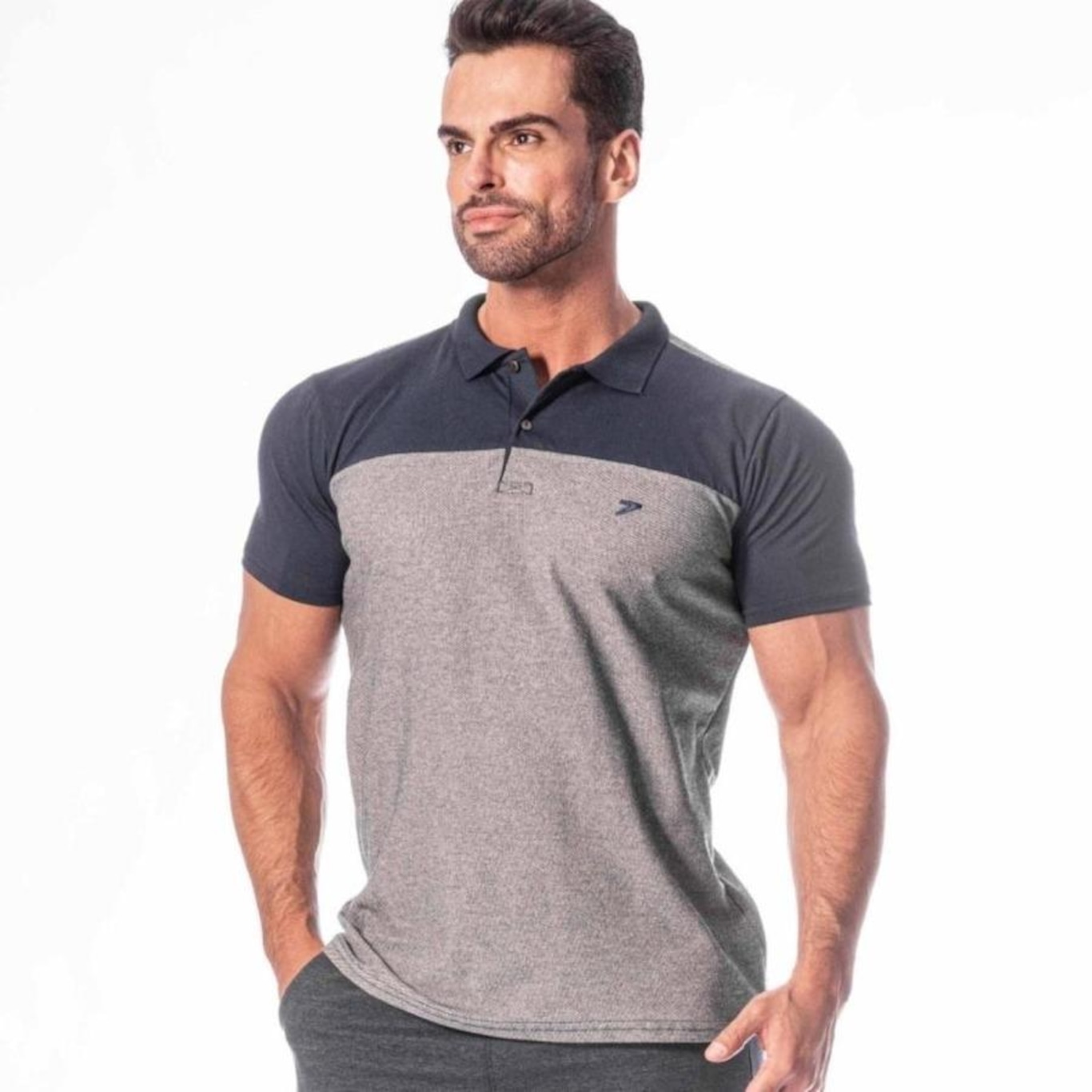 Camisa Polo Poker Piquet Com Recorte Scale - Masculina - Foto 1