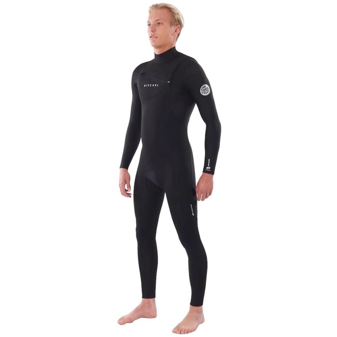 Long John Rip Curl E-Bomb 2/2 Zip Free Black Blue - Masculino - Foto 1