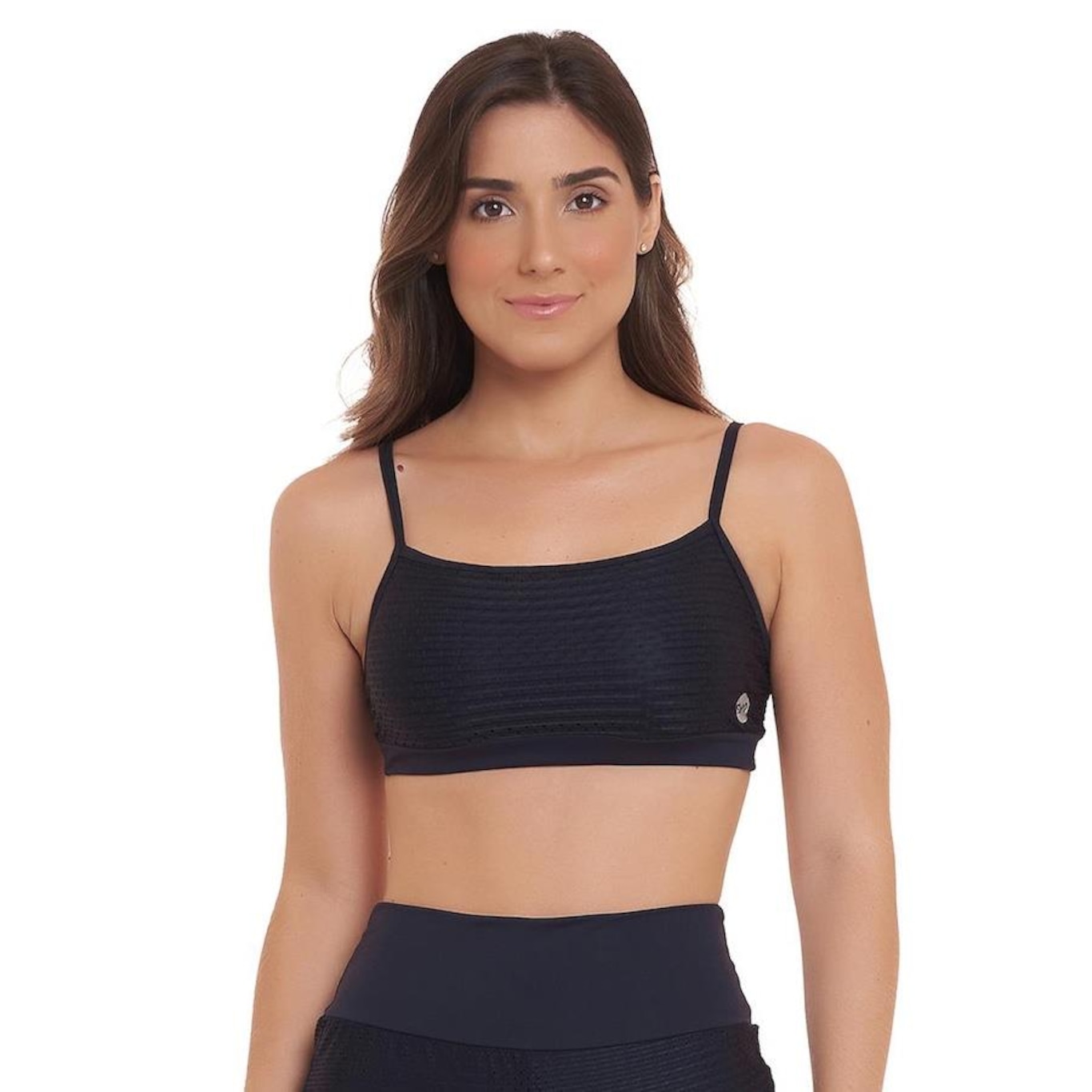 Top Sandy Fitness Neo Nero Snd Fitness - Feminino - Foto 1