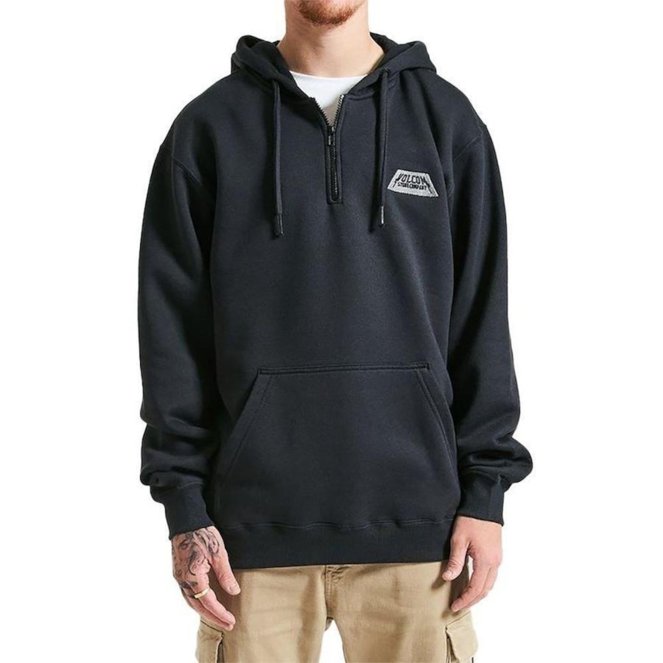 Blusão de Moletom com Capuz Volcom Canguru Post Chromatic - Masculino - Foto 1