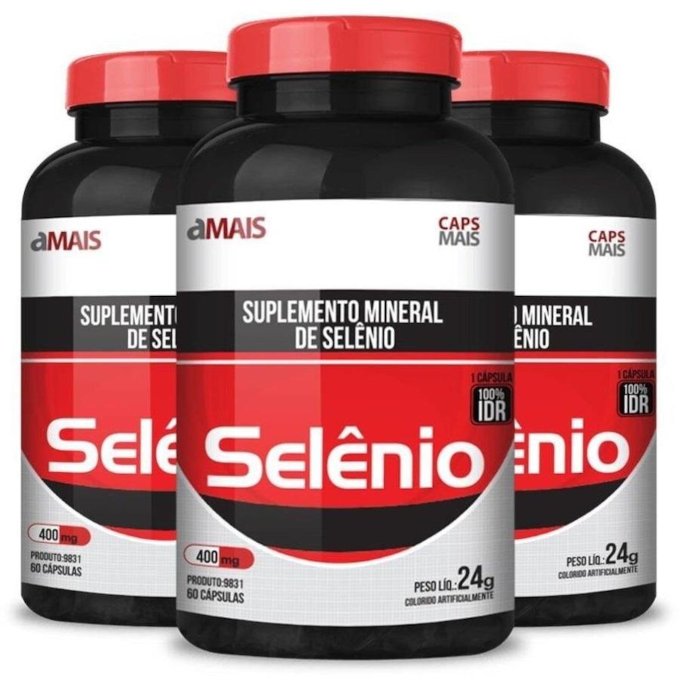 Kit Selênio Quelato 400mg Chá mais - 60 cápsulas - 3 Unidades | Centauro