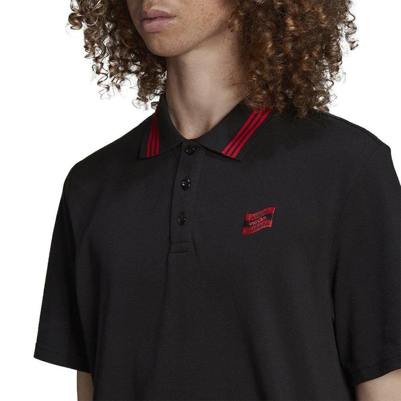 Camisa Polo do Flamengo adidas DNA - Masculina - Foto 4