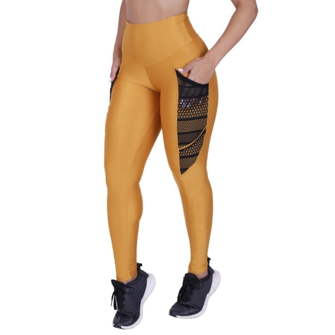 Calça Legging Orbis Fitness Modeladora Bolso Celular Detalhe Tela - Feminina - Foto 2