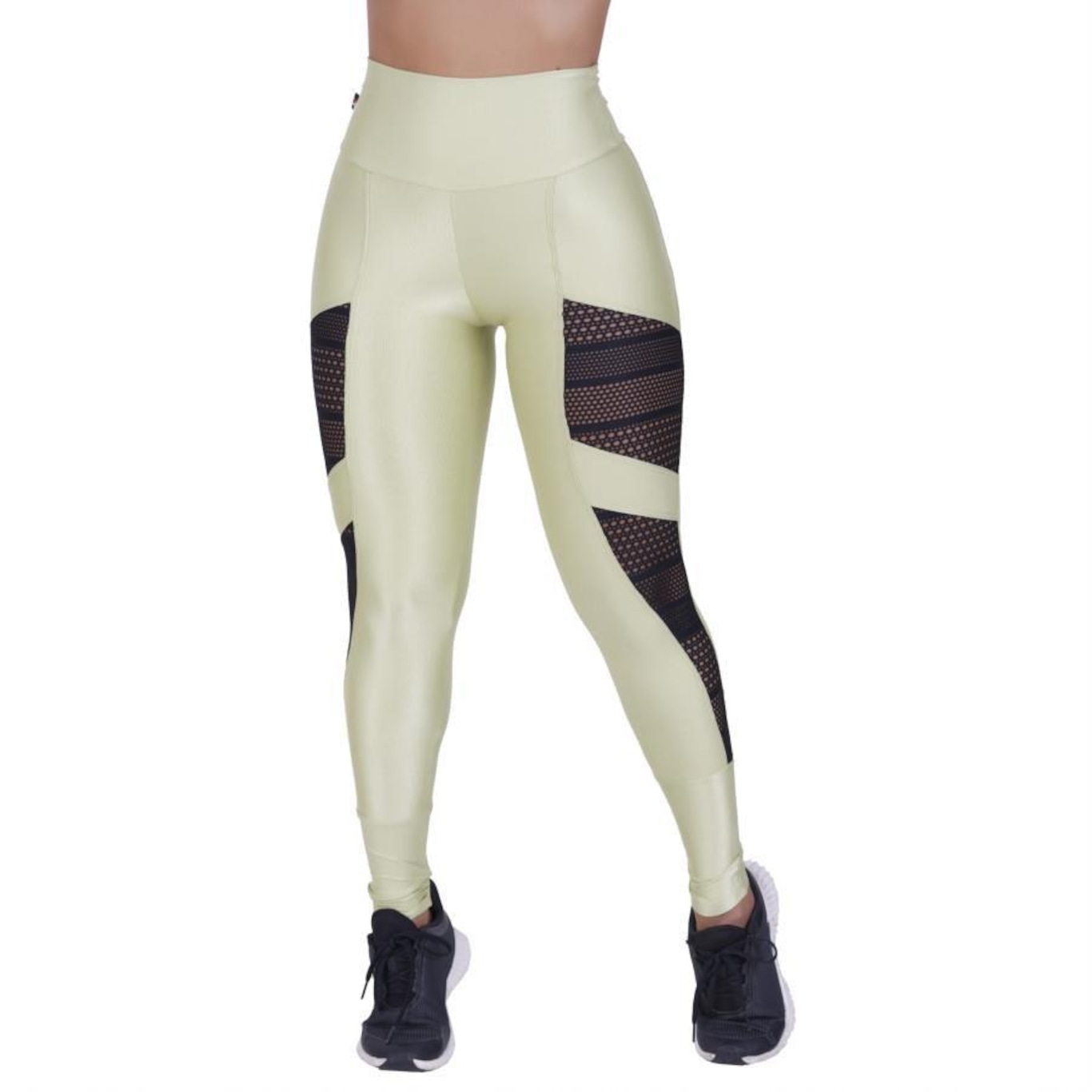 Calça Legging Orbis Fitness Recortes Modeladora Compressão Detalhes em Tela - Feminina - Foto 3