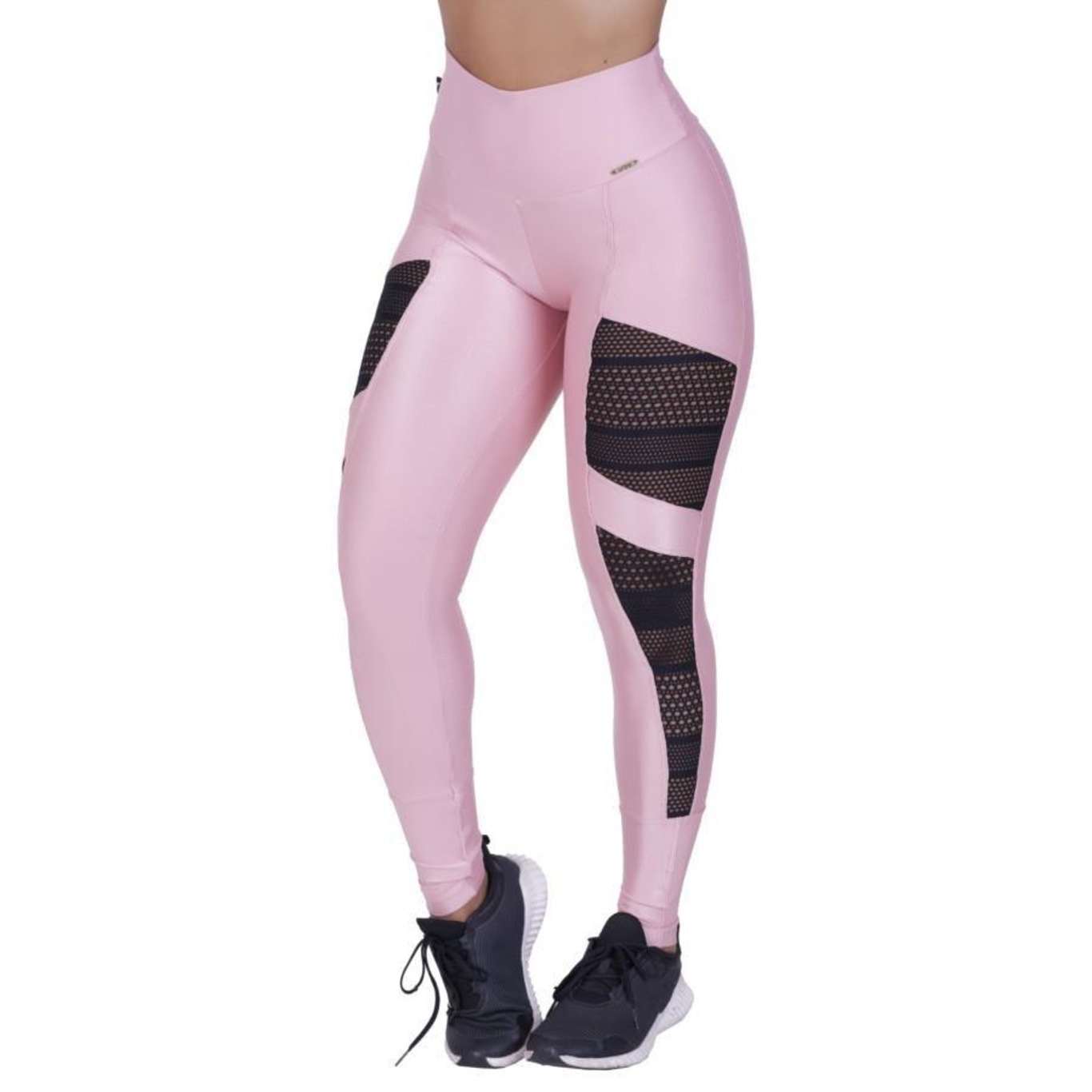 Calça Legging Orbis Fitness Recortes Modeladora Compressão Detalhes em Tela - Feminina - Foto 3