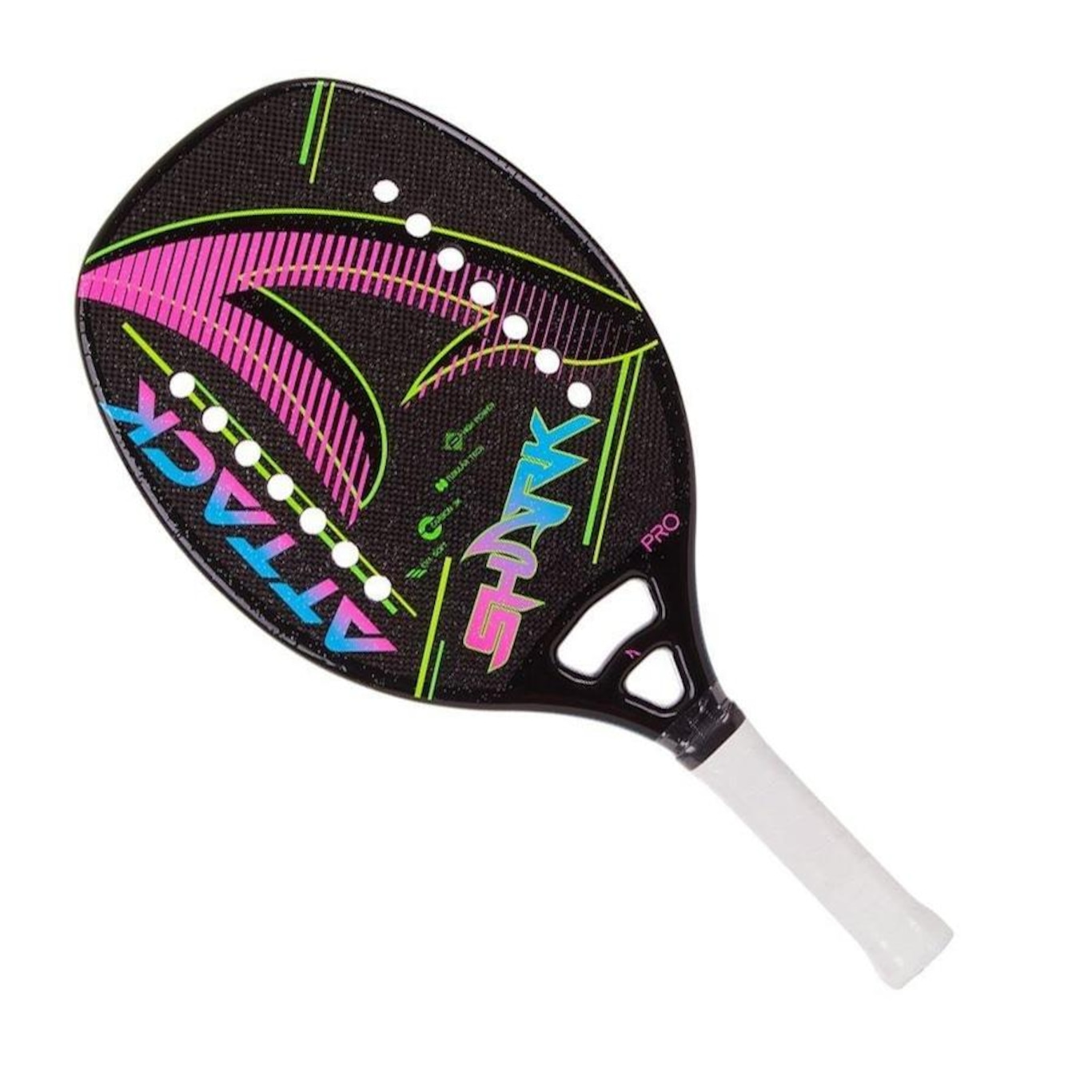 Raquete de Beach Tennis Shark Attack 2022 Carbono 3K - Foto 1