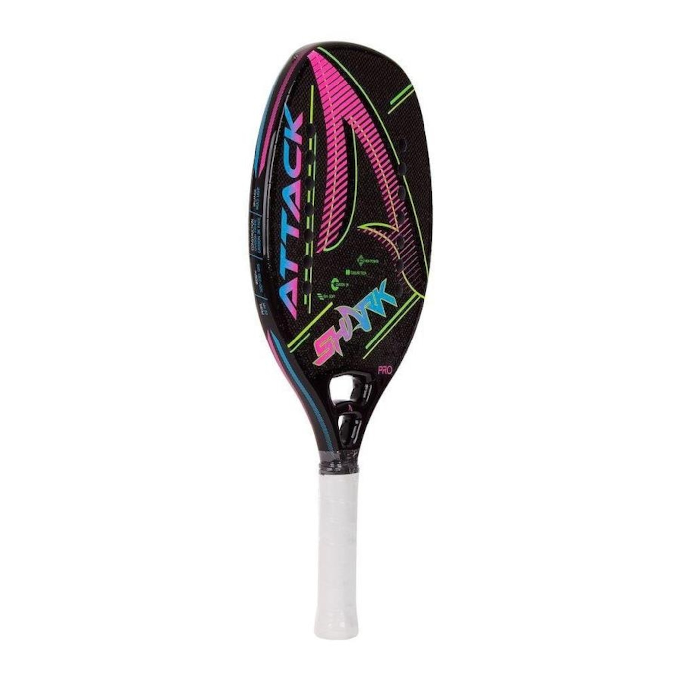 Raquete de Beach Tennis Shark Attack 2022 Carbono 3K - Foto 3