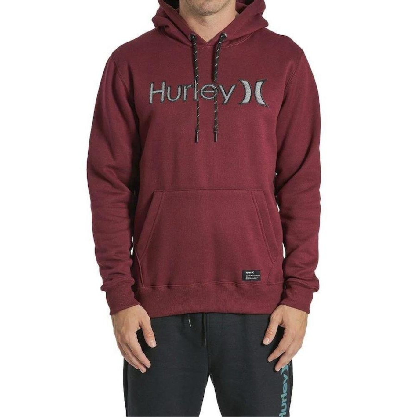 Blusão de Moletom Hurley Canguru Sticker - Masculino - Foto 1