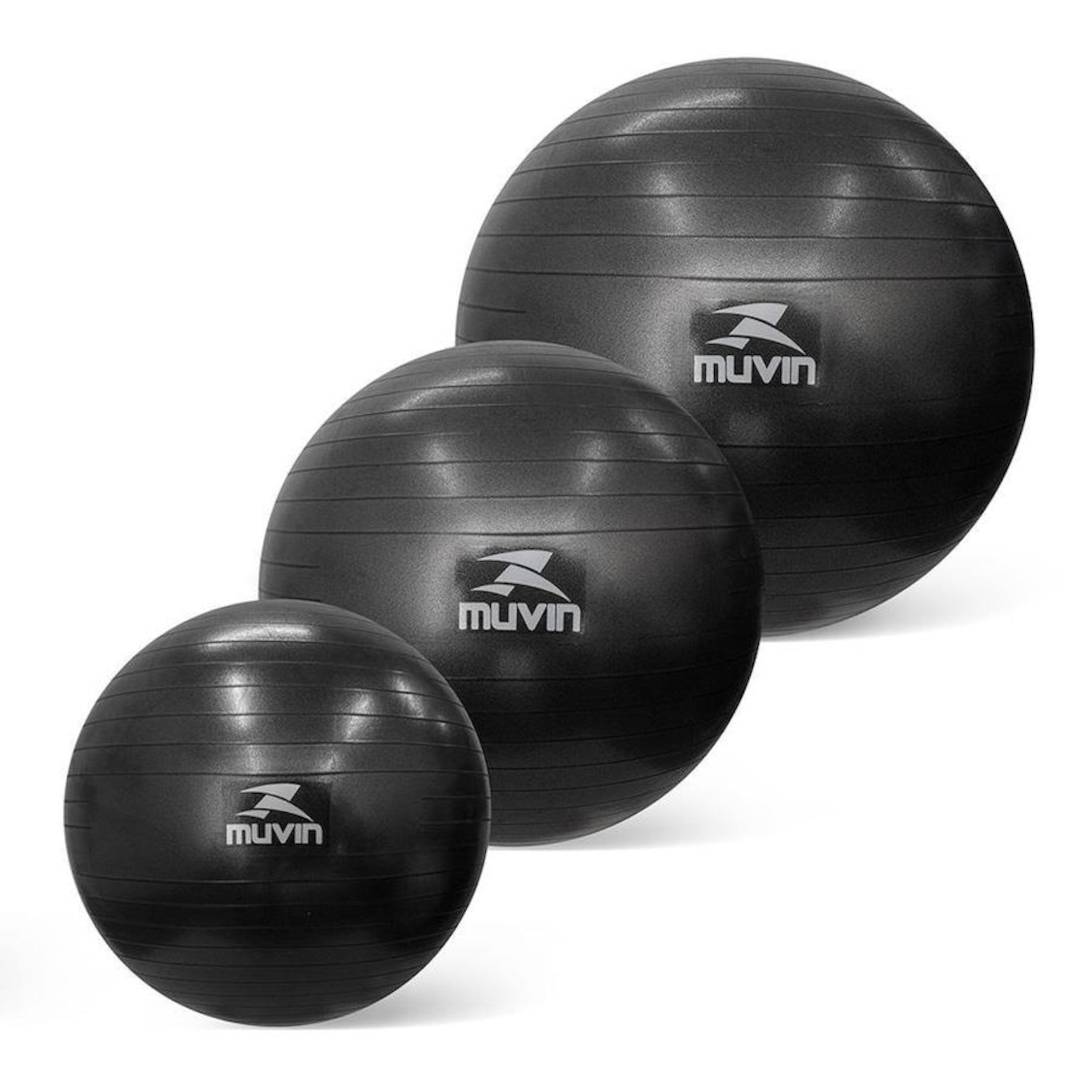 Kit de Treinamento: Bolas de Pilates Muvin 55cm + 65cm + 75cm - Foto 1