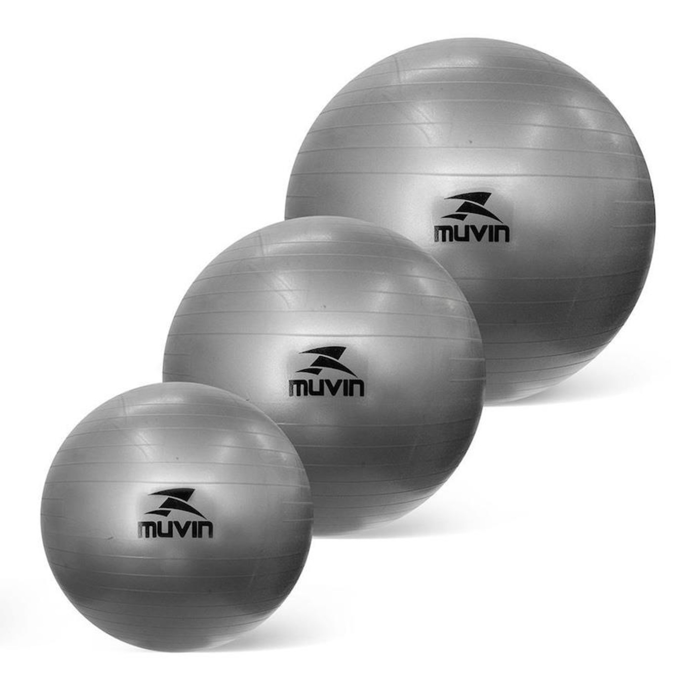 Kit de Treinamento: Bolas de Pilates Muvin 55cm + 65cm + 75cm - Foto 1