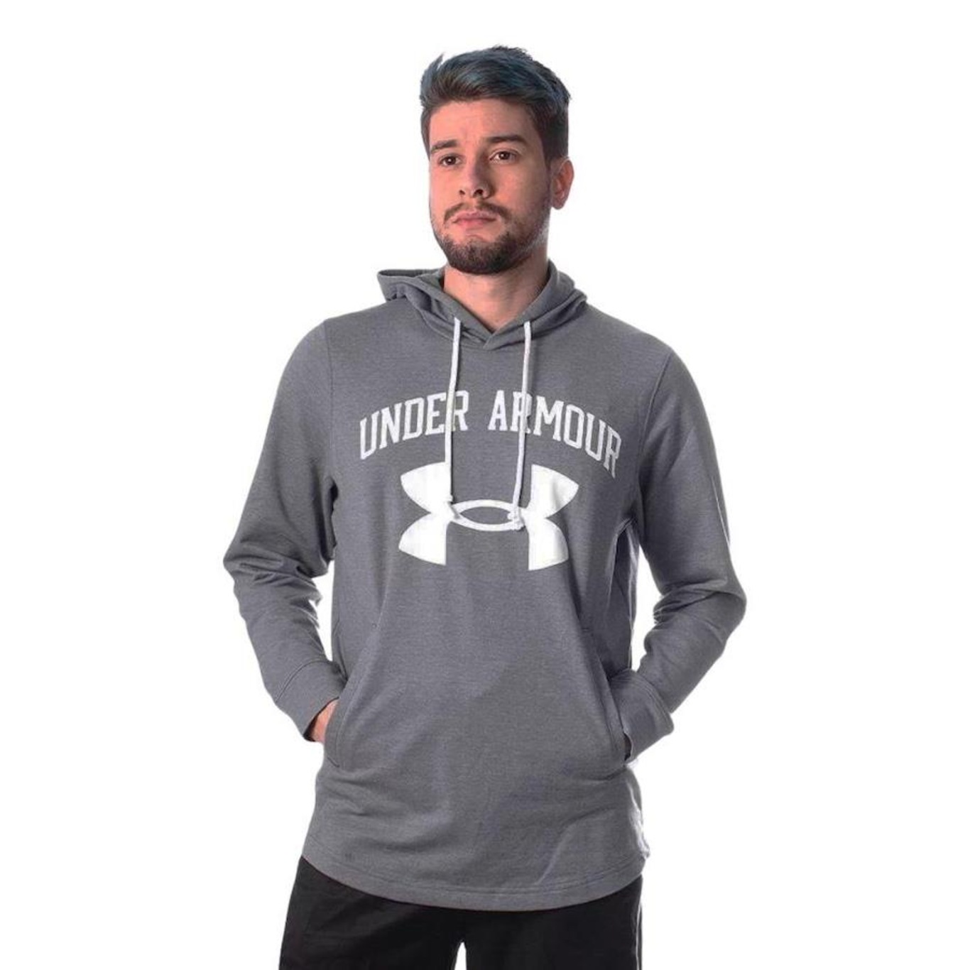 Blusão com Capuz Under Armour Rival Terry Big Logo HD - Masculino - Foto 1