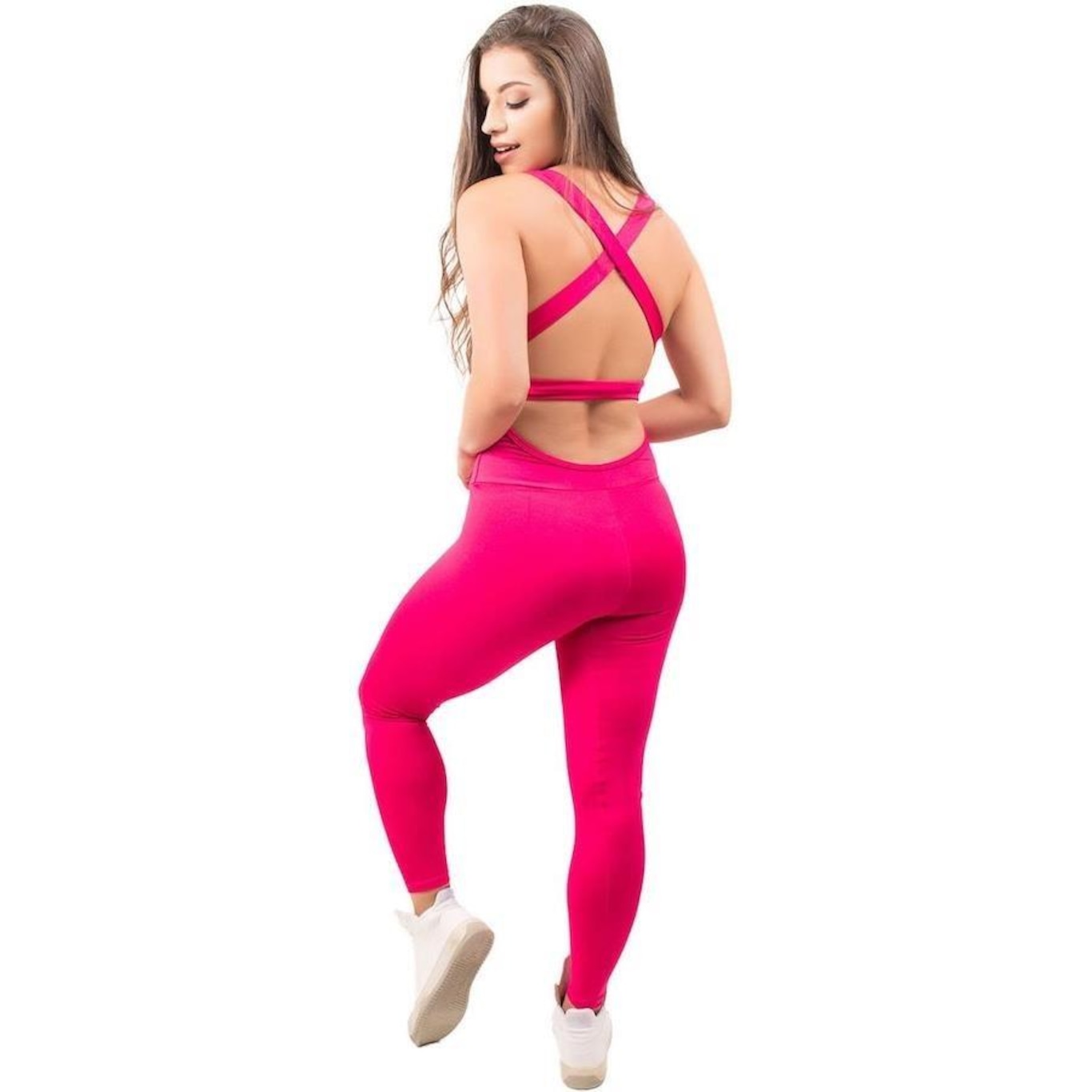 Macacão Fitness Vekyo Longo Suplex Liso Bojo - Feminino - Foto 2