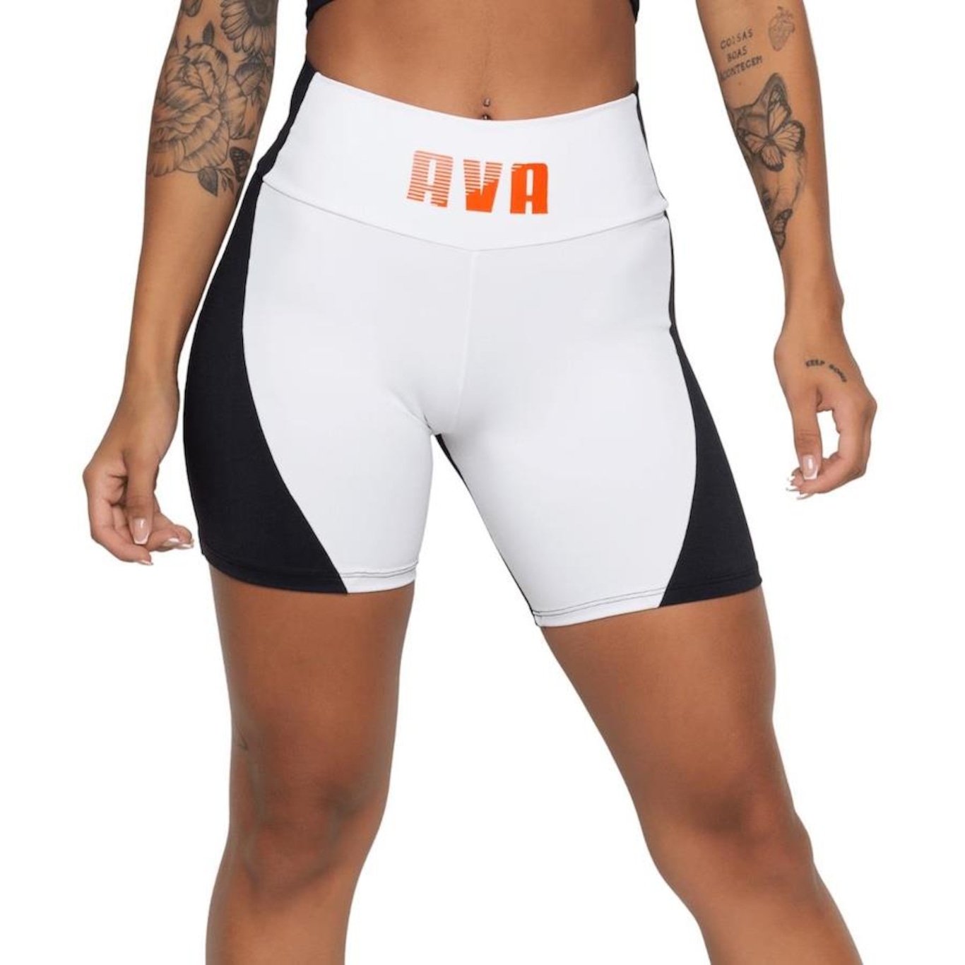 Short AVA Fitness Wear Suplex Recorte e Silk - Feminina - Foto 1