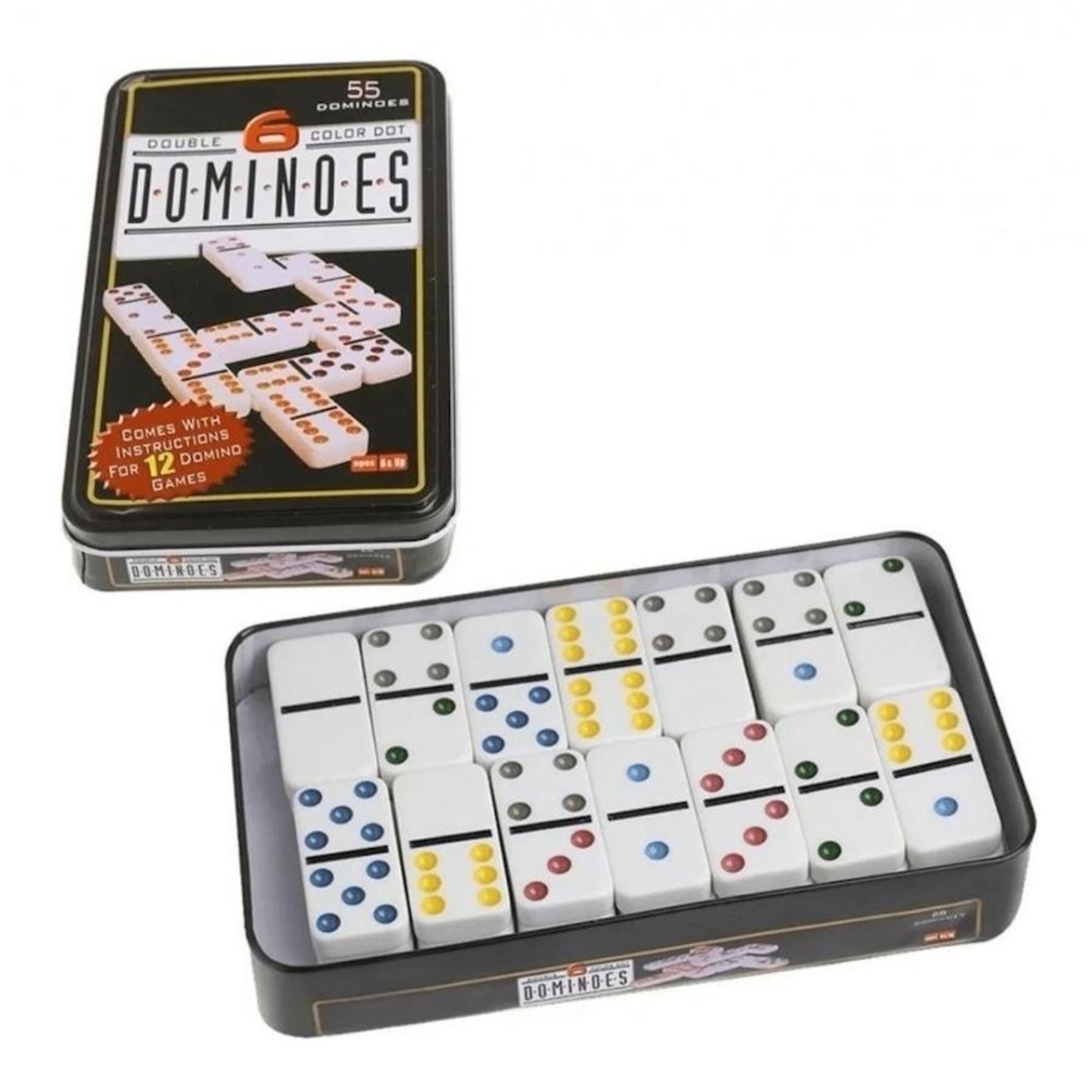 Dominó Dominoes Profissional com 28 Peças 9mm + Baralho MB Teach