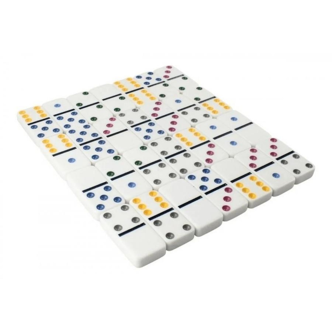 Jogo de domino colorido na lata barcelona 28 pecas