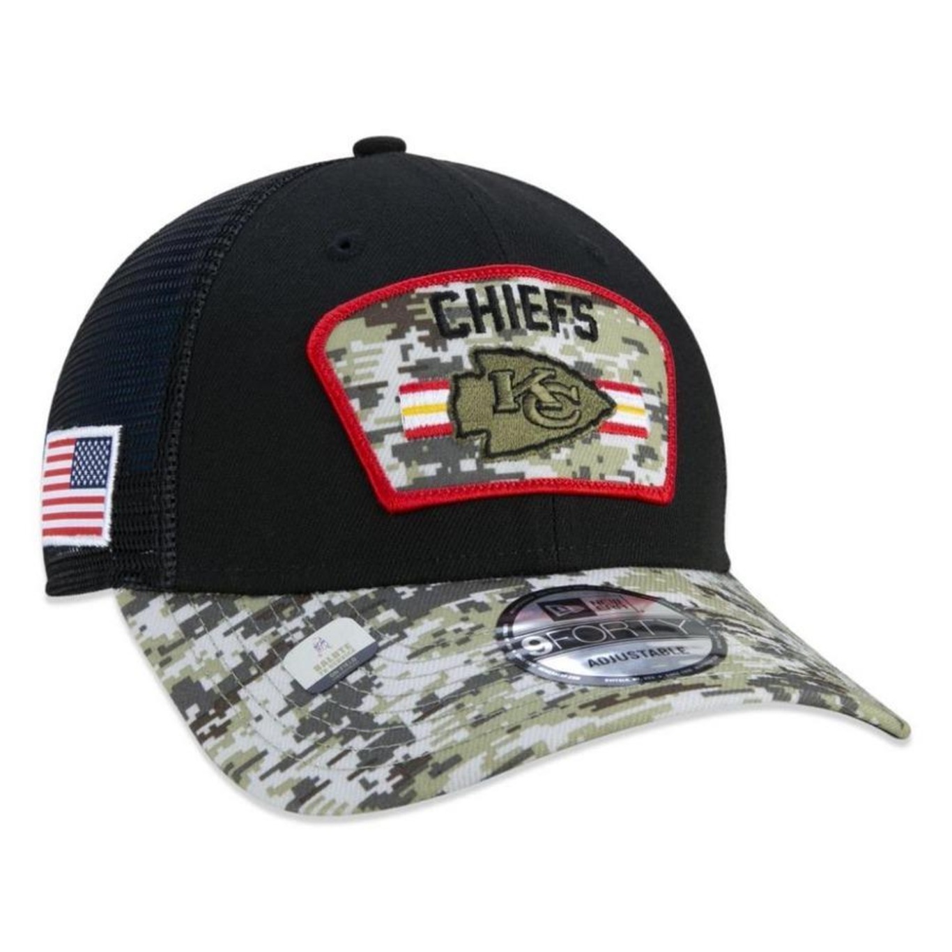 Boné Aba Curva New Era Kansas City Chiefs 940 NFL 21 Salute to Service - Snapback - Adulto - Foto 4