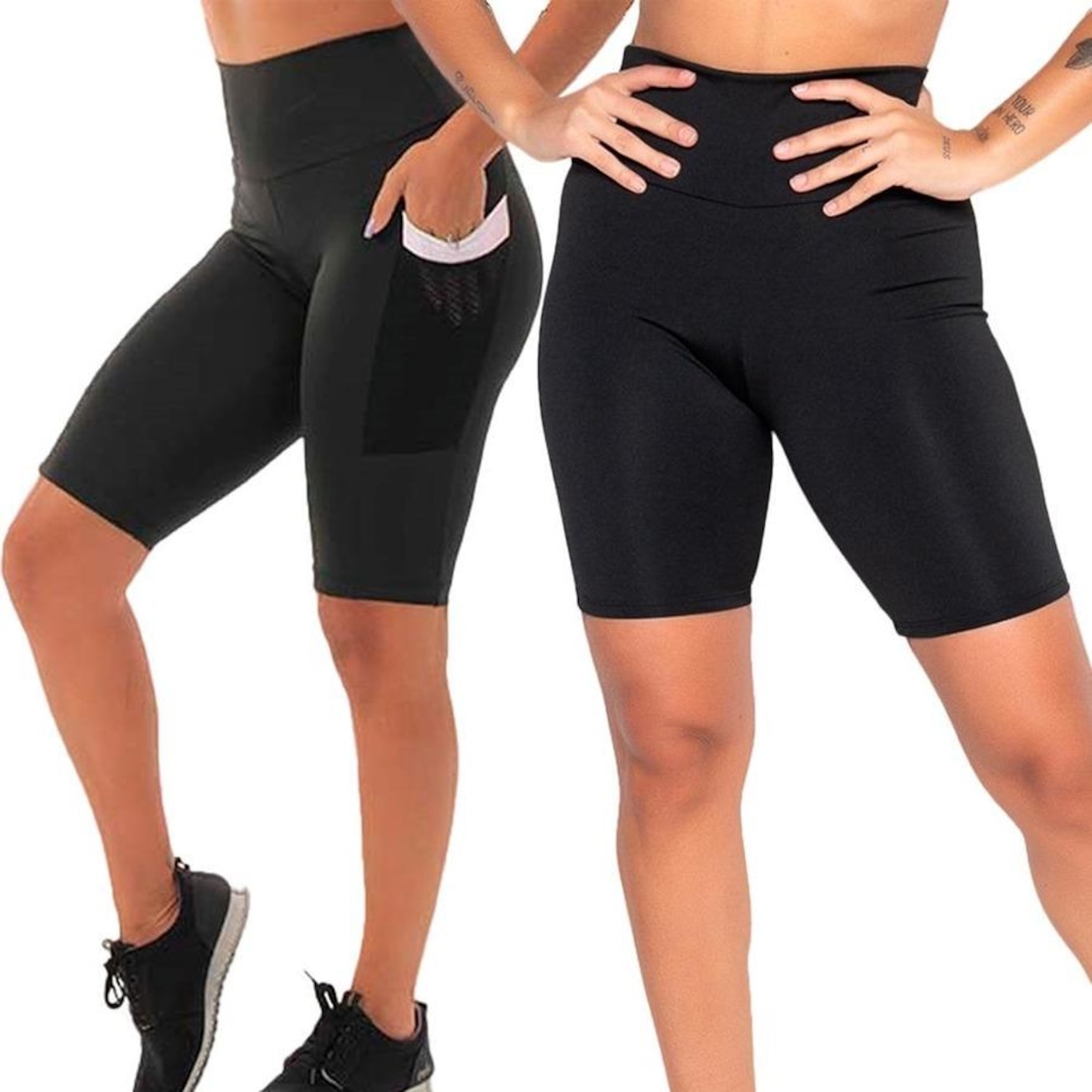 Kit Bermudas Frishop Suplex com Bolso - Feminina - 2 Unidades - Foto 1