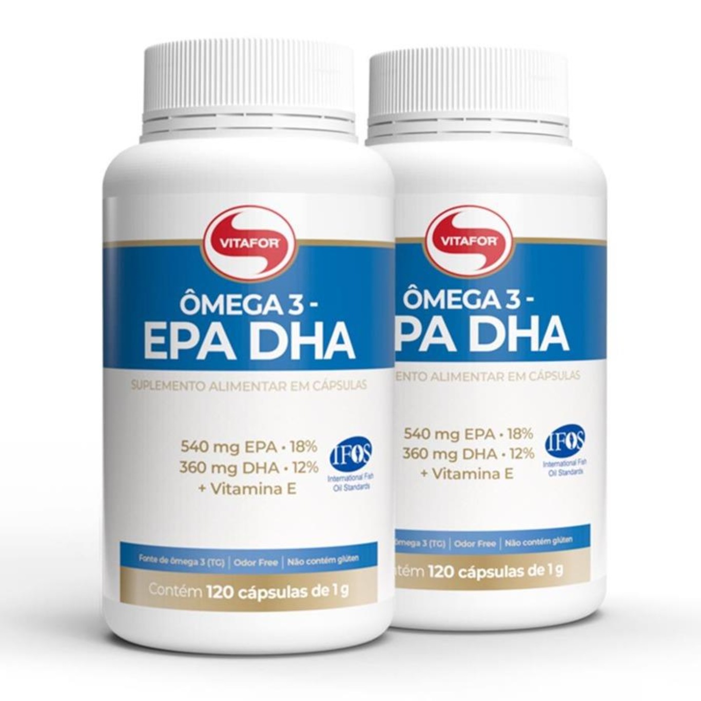 Kit de ômega 3 EPA DHA 1000mg Vitafor 120 cápsulas 2 unidades