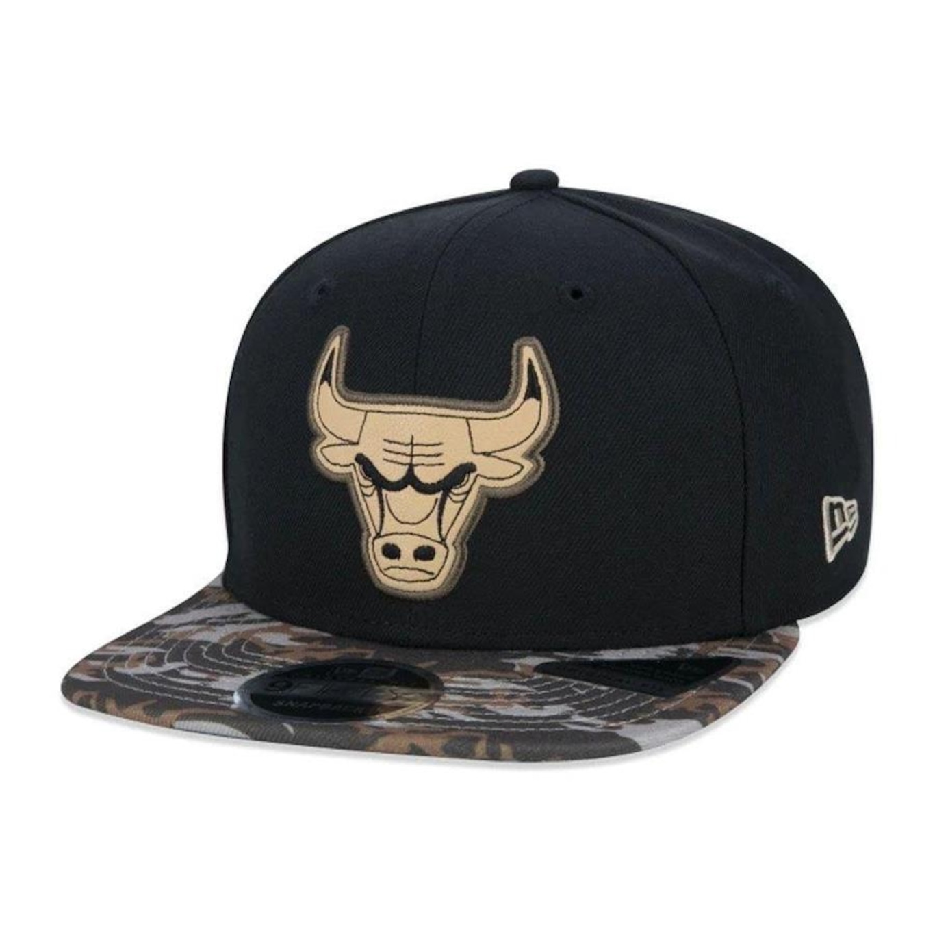 Boné Aba Reta New Era Chicago Bulls 950 Neutral Wild Logo Leather - Snapback - Adulto - Foto 1