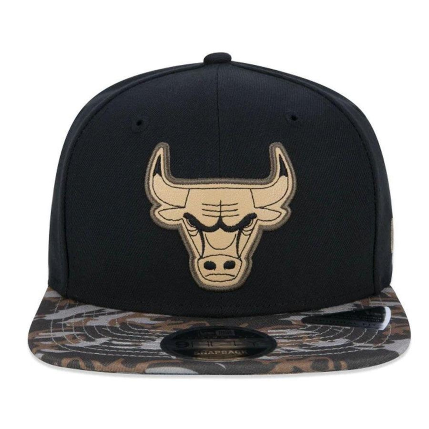 Boné Aba Reta New Era Chicago Bulls 950 Neutral Wild Logo Leather - Snapback - Adulto - Foto 3