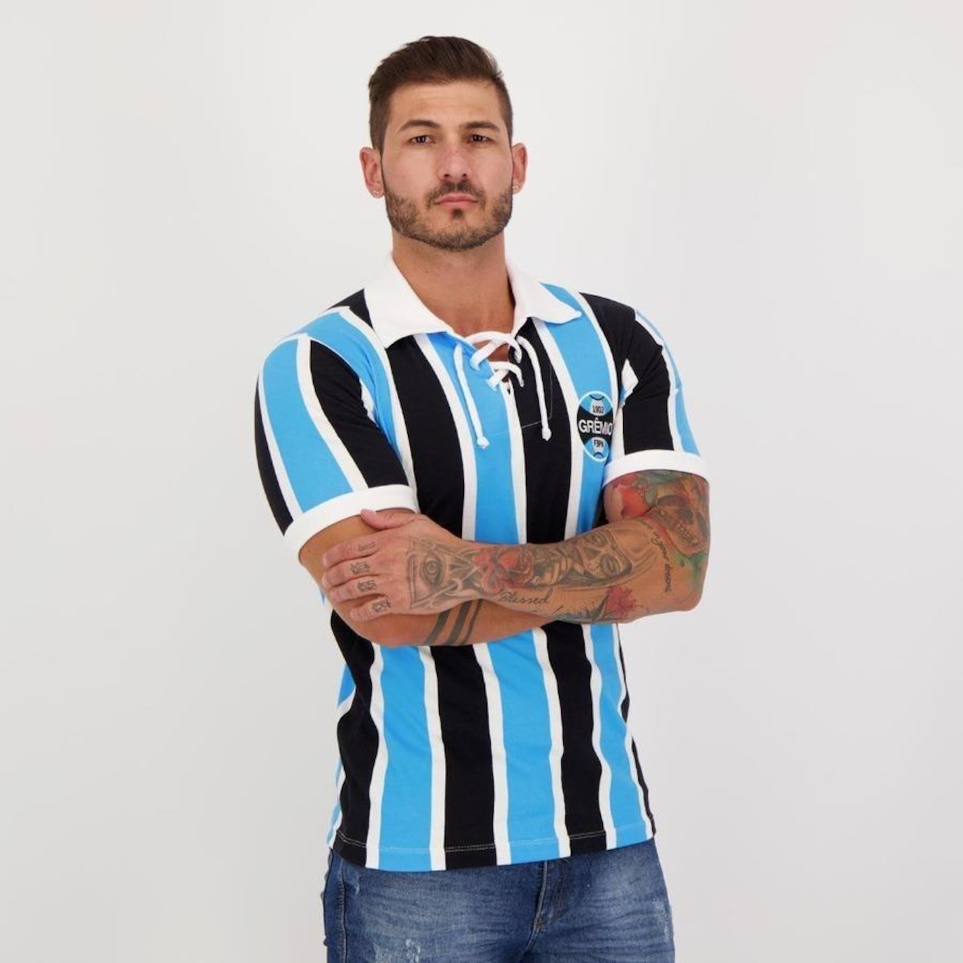 Camisa Futfanatics Grêmio Retrô 1983 - Masculina - Foto 5