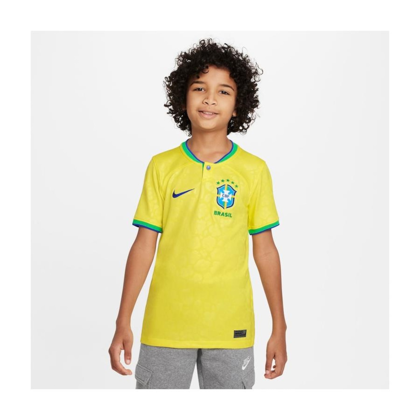 Camisa Nike Brasil I 22/23 Torcedor Pro Masculina - Amarelo