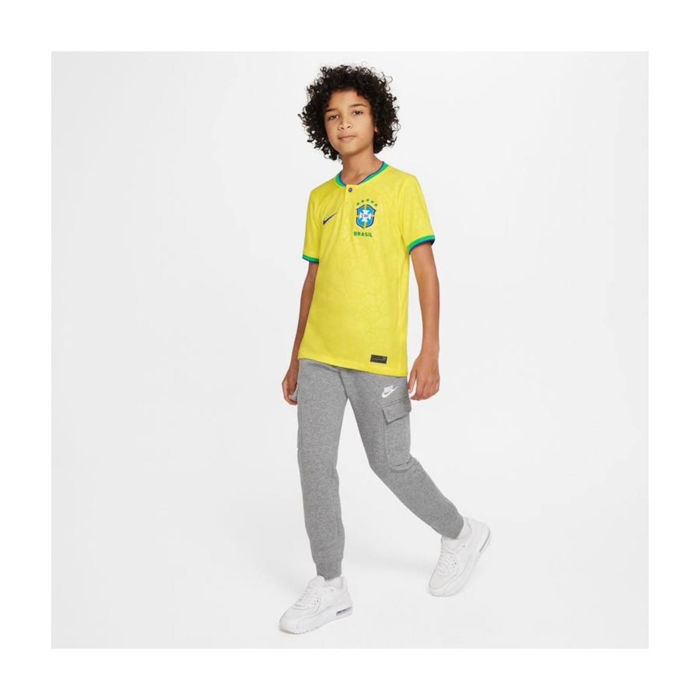 Camisa Brasil CBF I 22/23 Nike Torcedor Pro Infantil - Amarela/Verde -  Bayard Esportes