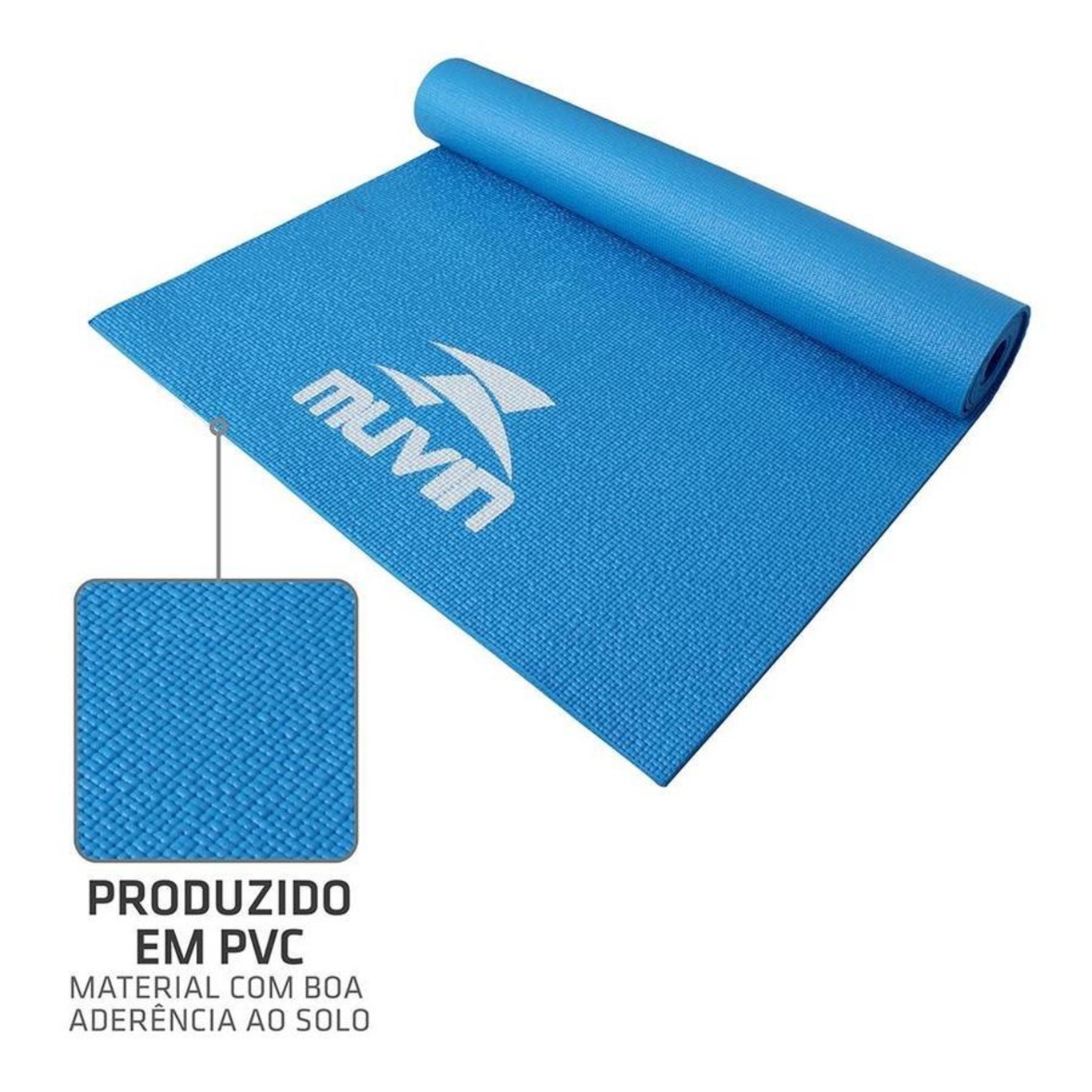 Kit de Tapete para Yoga em PVC Muvin - 168cm x 61cm x 0,4cm + Bola de Pilates 65cm com Bomba - Foto 5