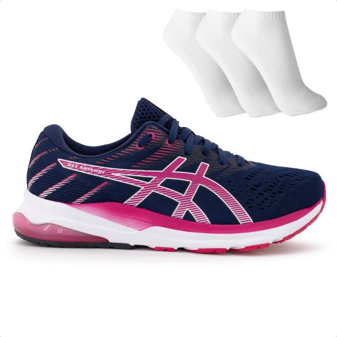 Kit Tênis Asics Gel Shinobi + 3 Pares de Meias - Feminino - Foto 4