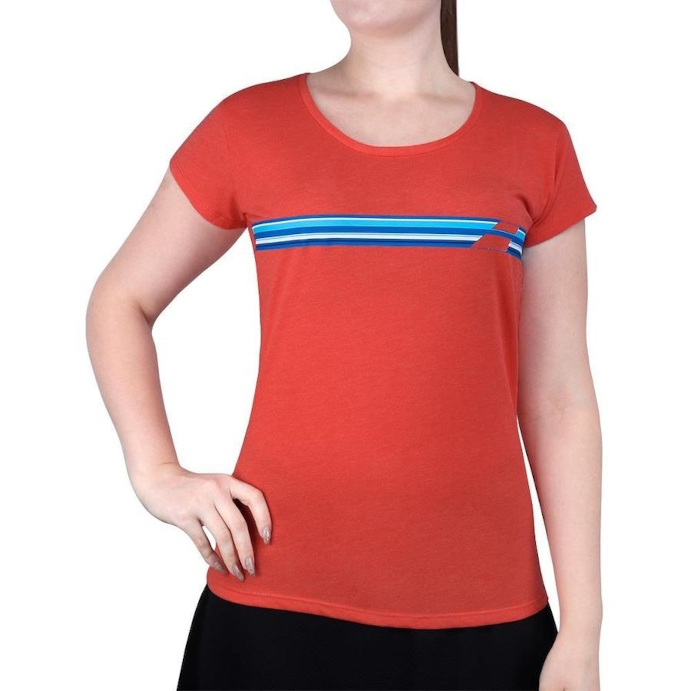 Camiseta Babolat Exercise Stripes - Feminina - Foto 1