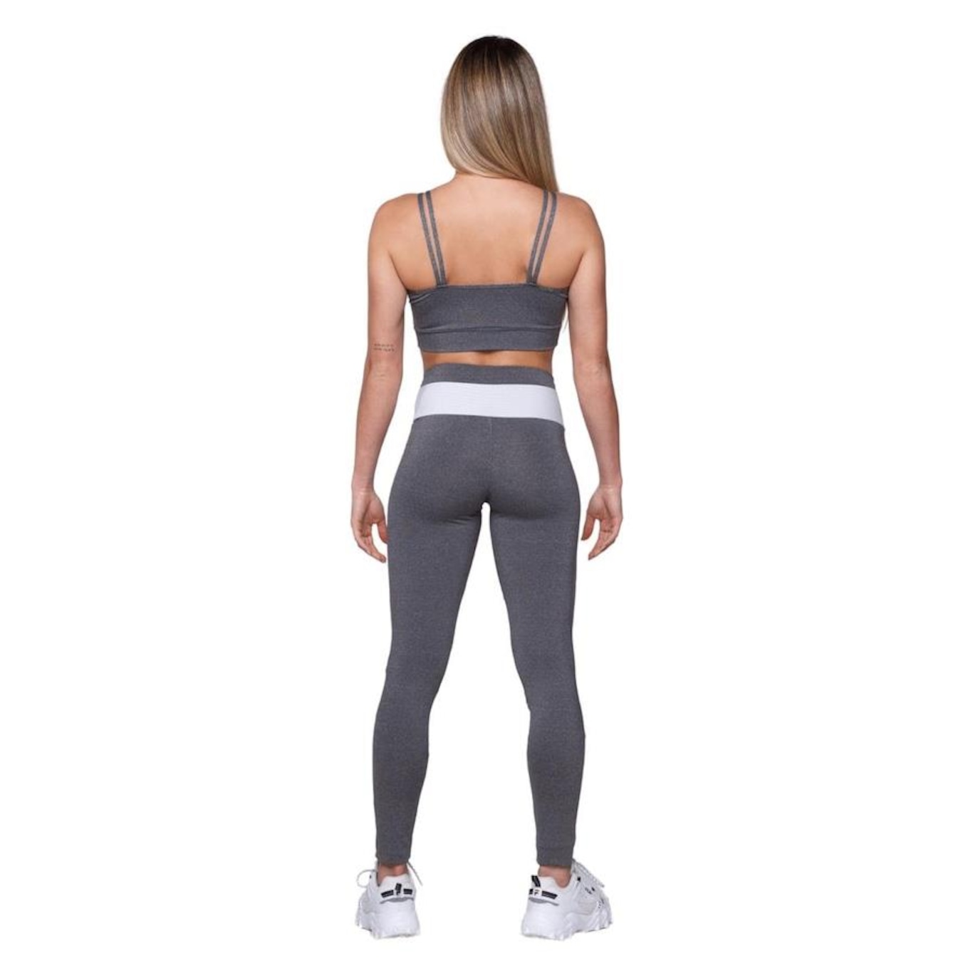 Calça Legging AVA Fitness Wear Mescla Com Tela - Feminina - Foto 6