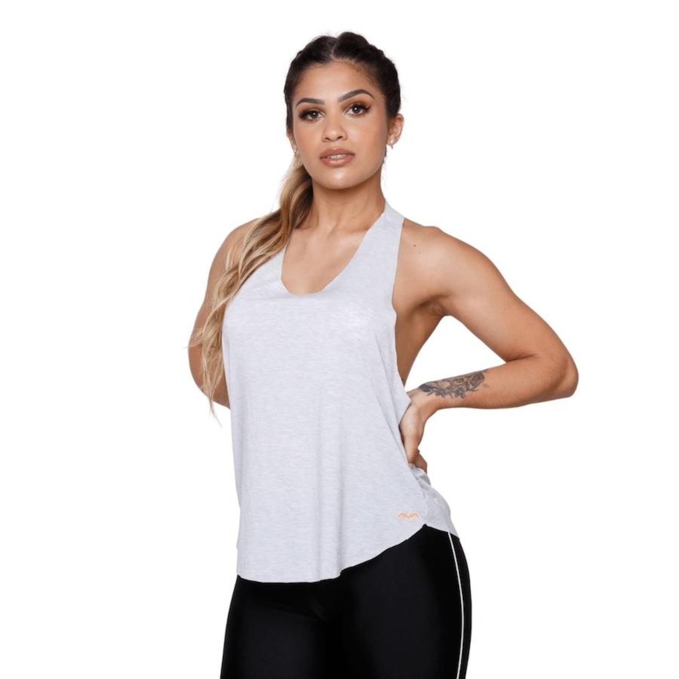 Camiseta AVA Fitness Wear Fitness Elástico Nas Costas - Feminina - Foto 1