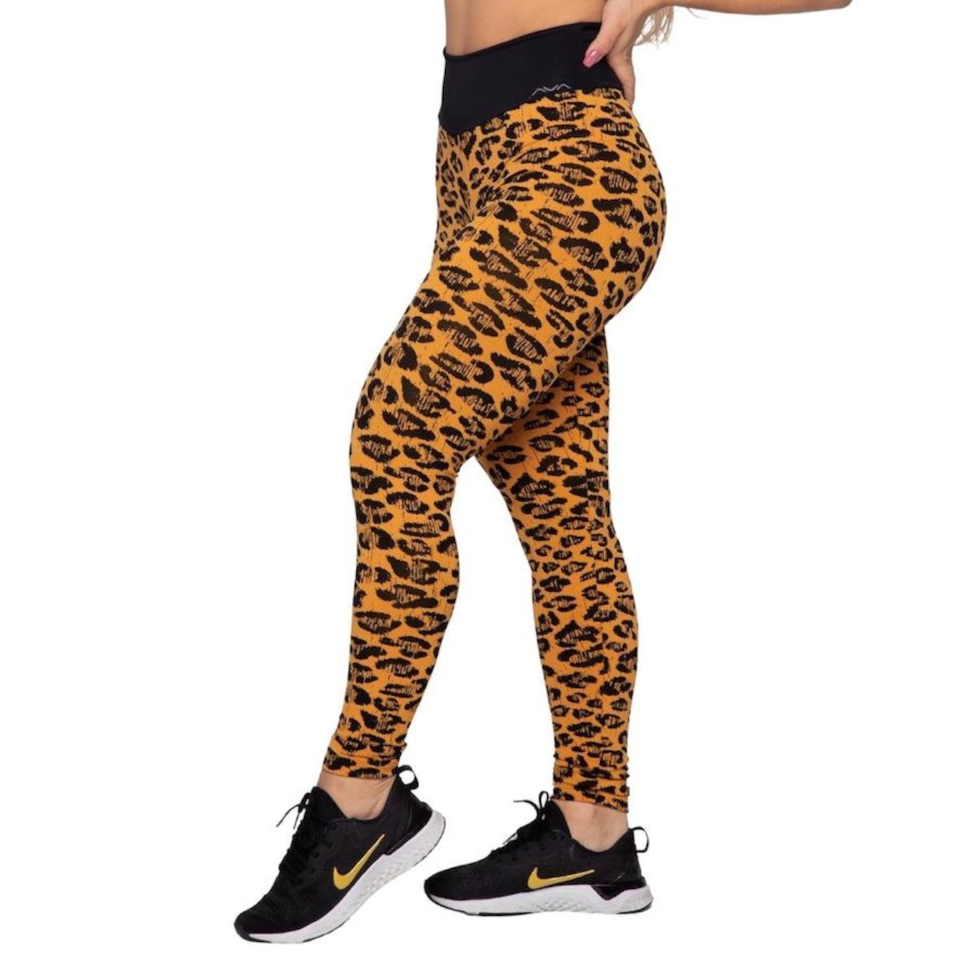 Calça Legging AVA Fitness Wear Jacquard Onça - Feminina - Foto 2