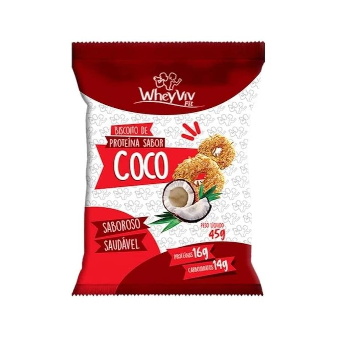 Biscoito Whey Viv Fit - Coco - 45g - Foto 1