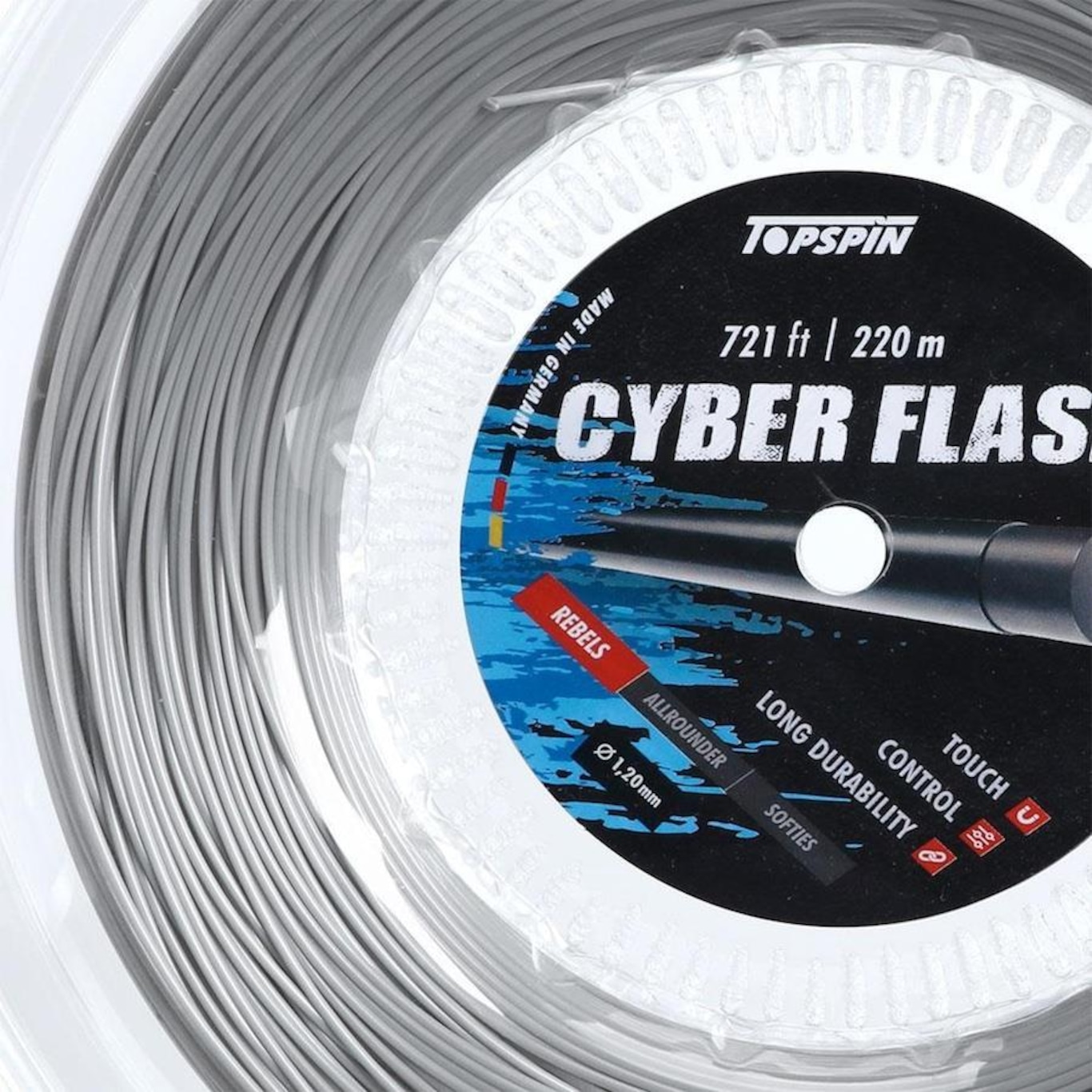 Corda para Raquete de Tênis Topspin Cyber Flash 18L 1.20mm - 220 Metros - Foto 2