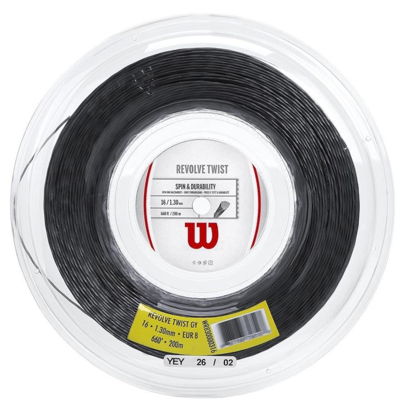 Corda para Raquete Wilson Revolve Twist 16L 1.30mm - 200 metros - Foto 1