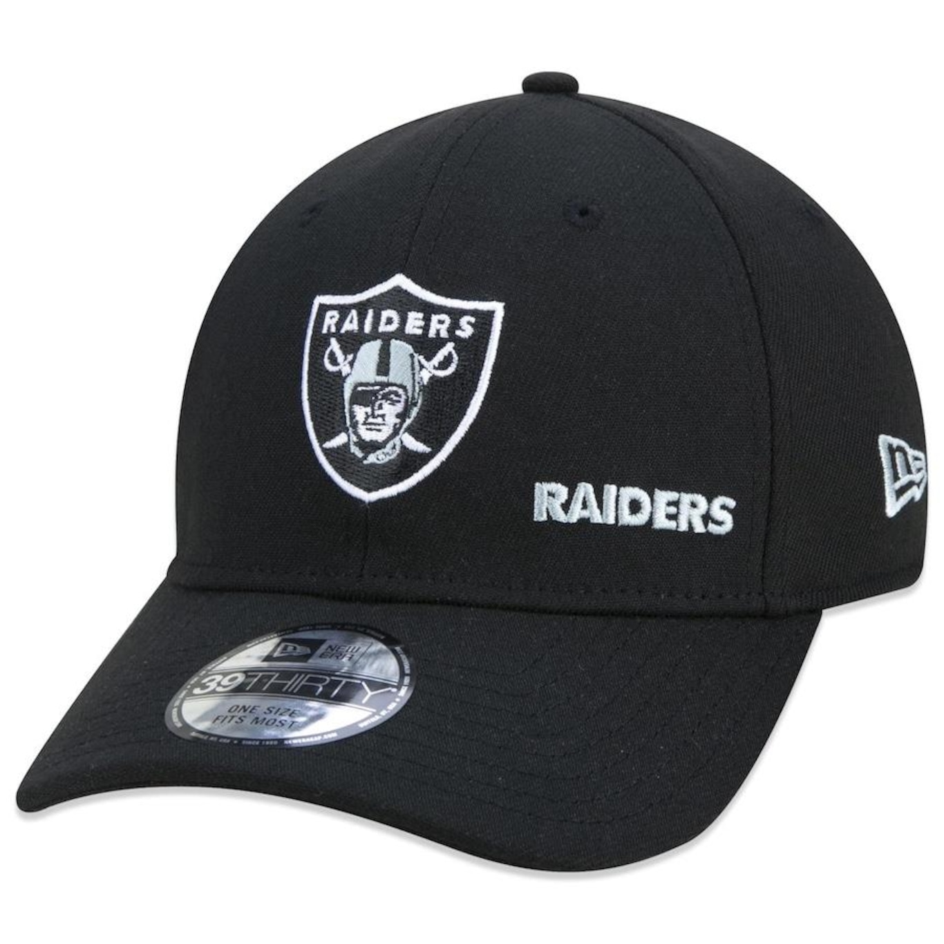 Boné Aba Curva New Era 39Thirty Nfl Las Vegas Raiders Core - Stretch Fit - Adulto - Foto 1