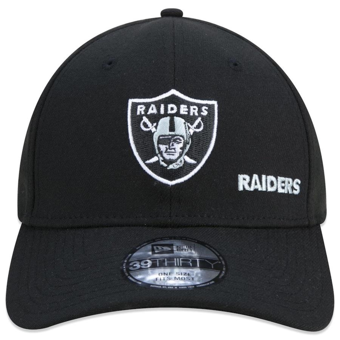 Boné Aba Curva New Era 39Thirty Nfl Las Vegas Raiders Core - Stretch Fit - Adulto - Foto 2