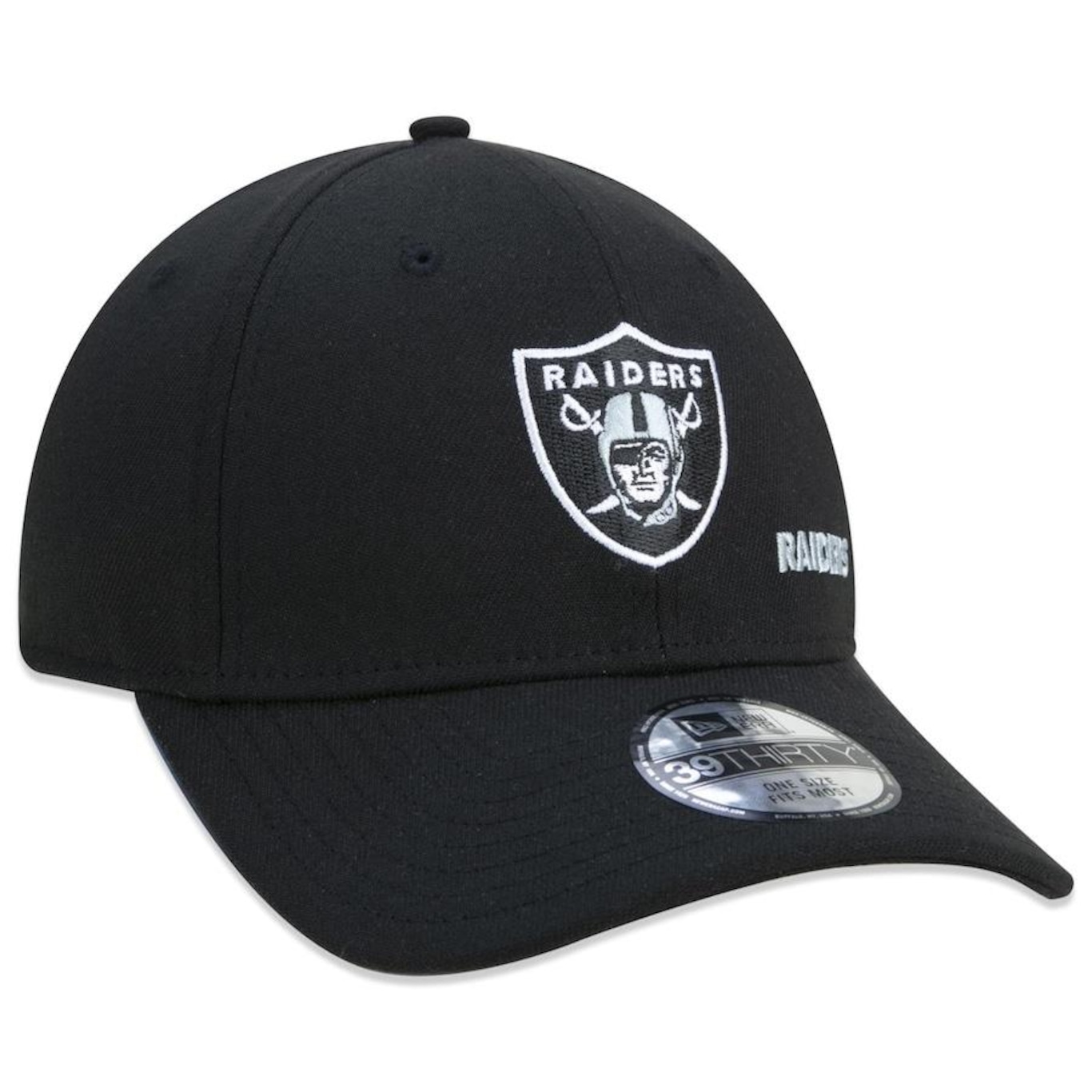 Boné Aba Curva New Era 39Thirty Nfl Las Vegas Raiders Core - Stretch Fit - Adulto - Foto 3