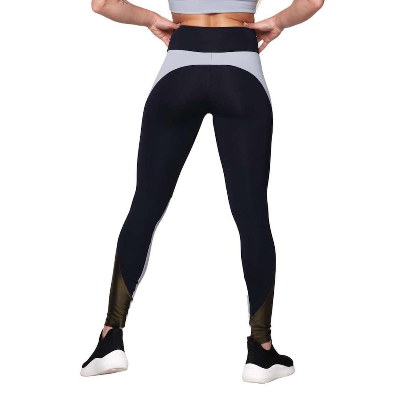 Calça Legging AVA Fitness Wear Suplex Poliamida Com Recorte - Feminina - Foto 3