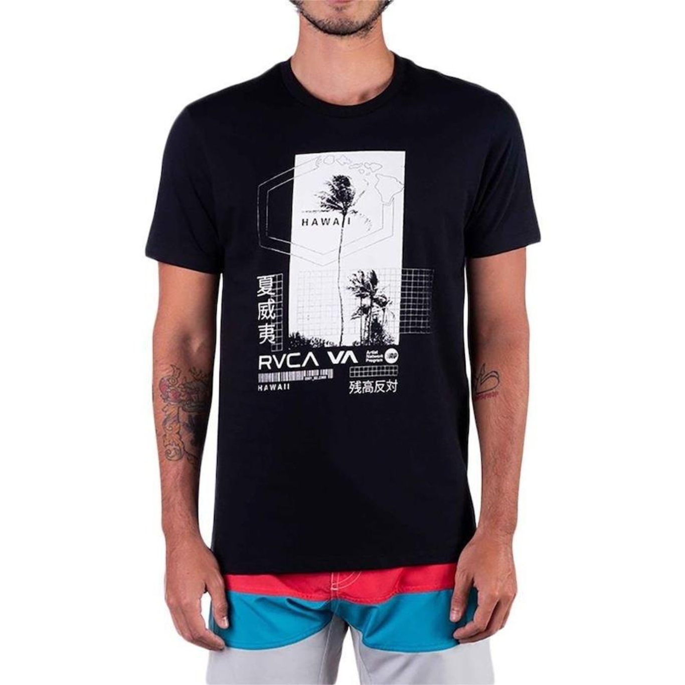 Camiseta RVCA Language Hex - Masculina - Foto 1