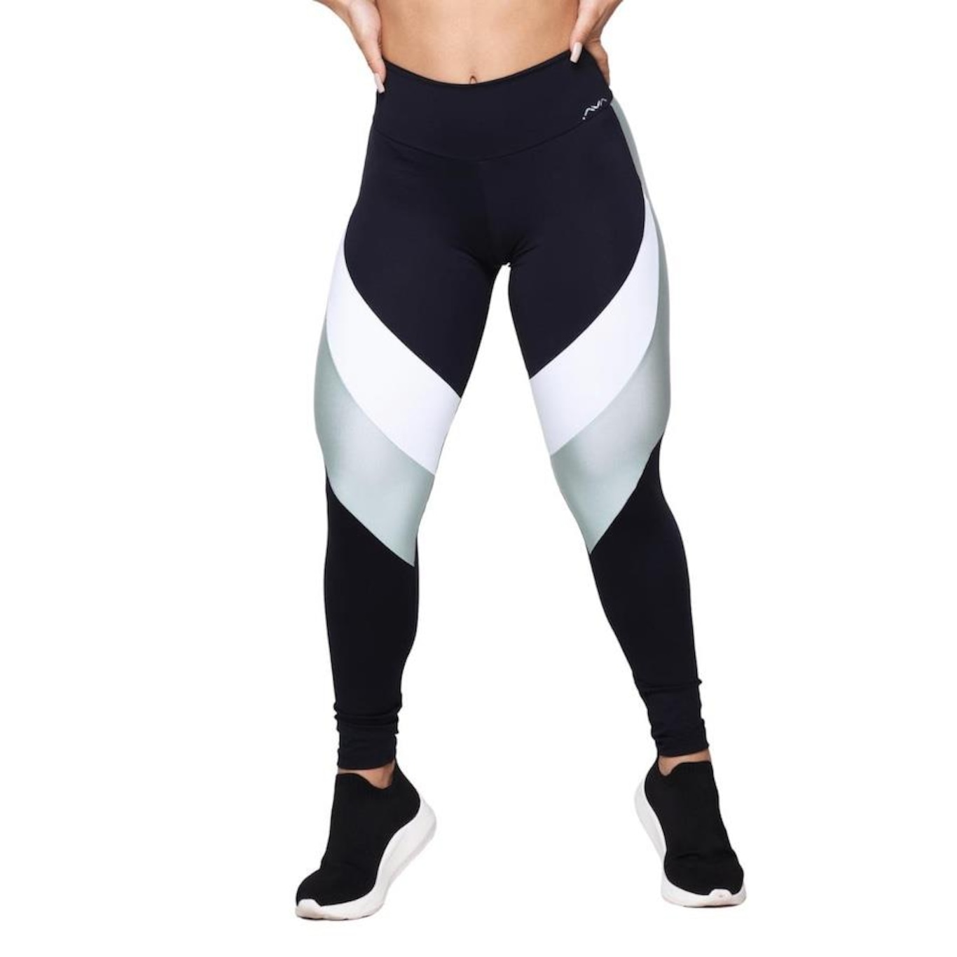 Calça Legging AVA Fitness Wear Suplex Poliamida Com Recorte - Feminina - Foto 1