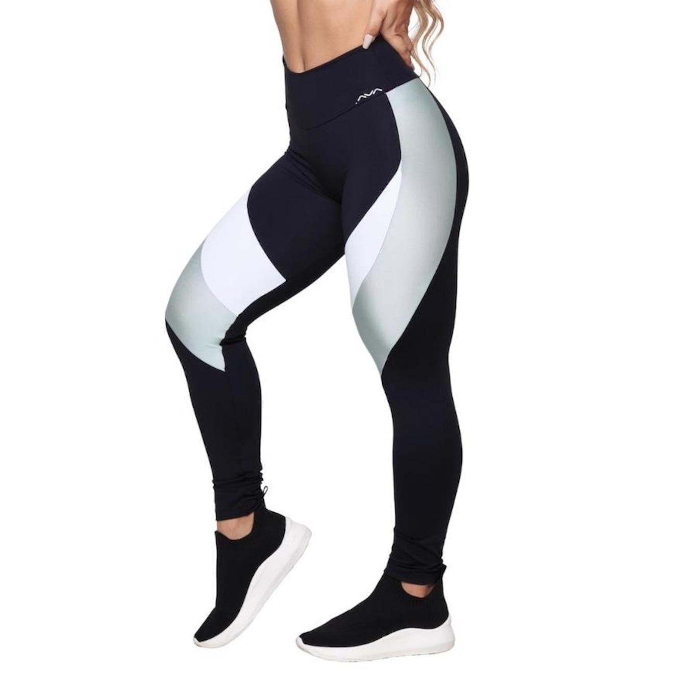 Calça Legging AVA Fitness Wear Suplex Poliamida Com Recorte - Feminina - Foto 2