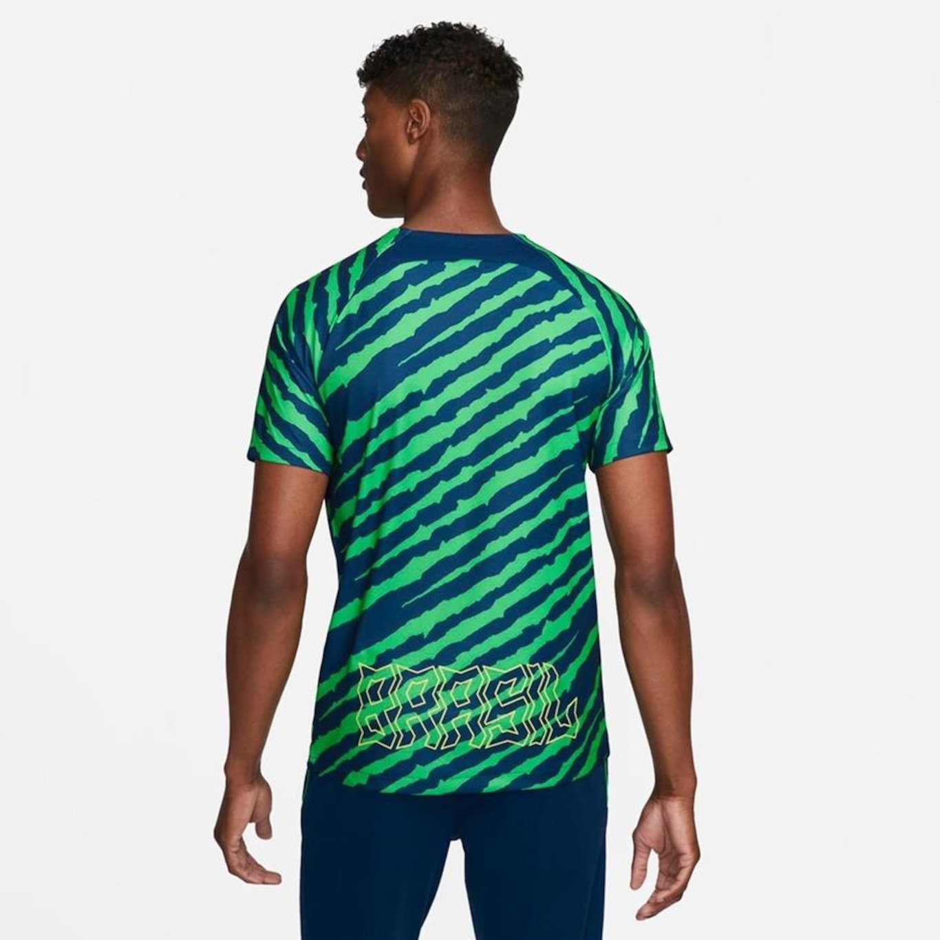 Camiseta Nike Brasil Pré-Jogo Infantil - Azul
