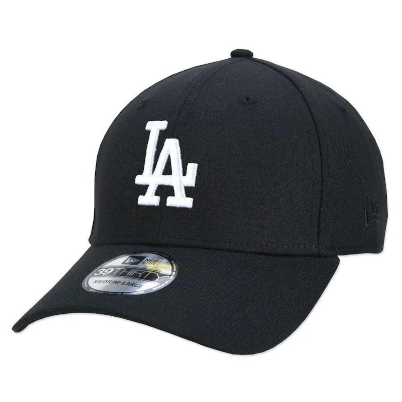 Boné New Era 39THIRTY MLB Los Angeles Dodgers HC Black on White - Fechado - Adulto - Foto 1