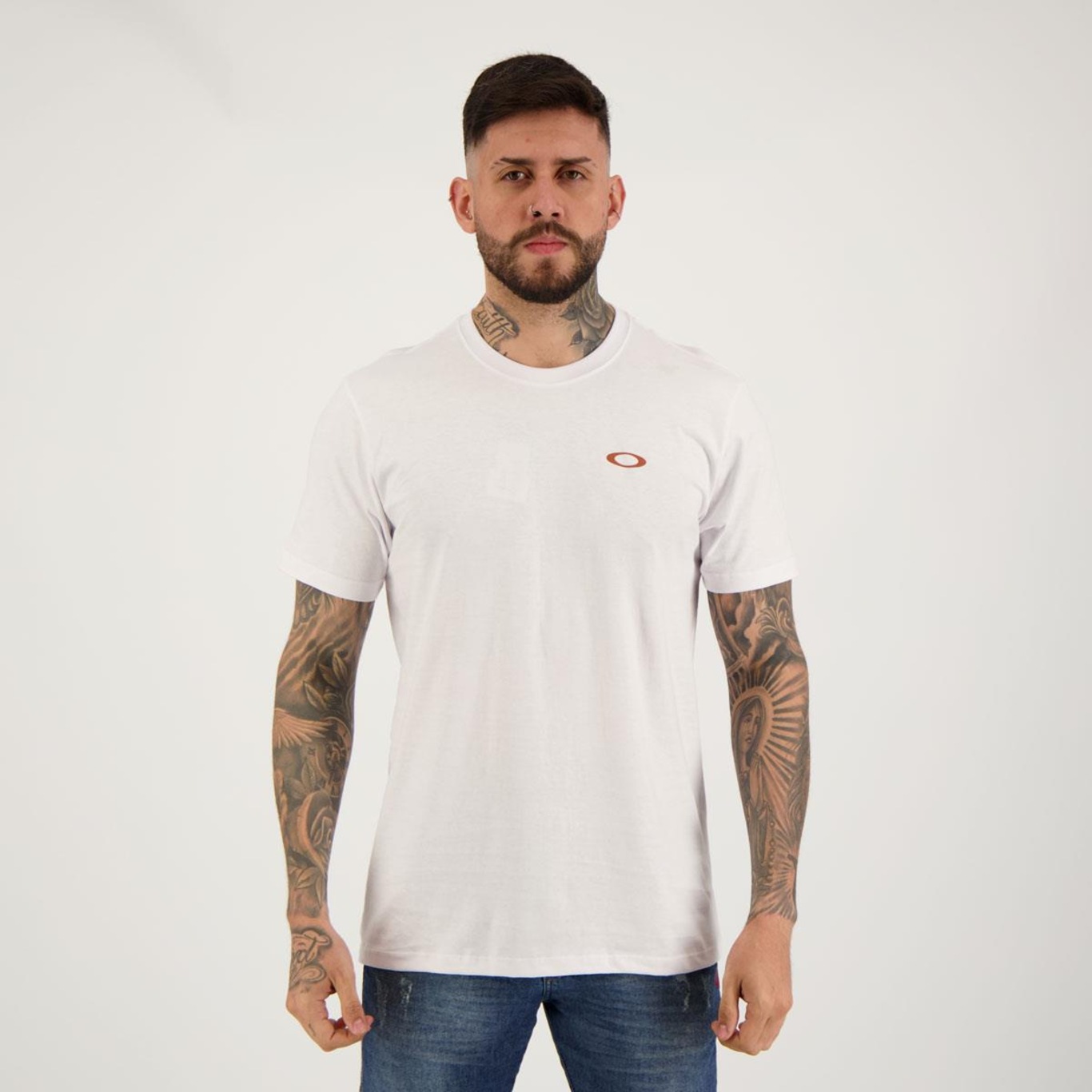 Camiseta Oakley Masc Mod Oakley Ellipse Tee, Masculino, P, Branco