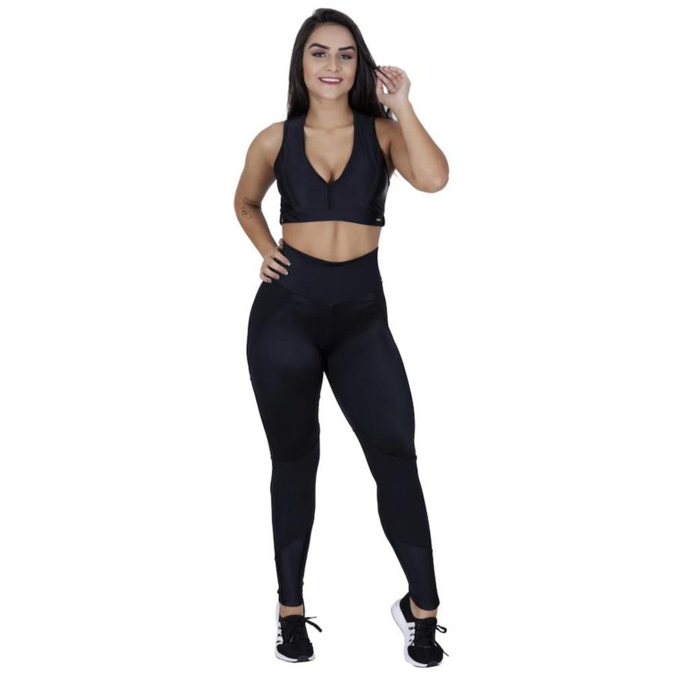 Calça Legging Orbis Fitness Cirre 3D Recortes Ondas - Feminina - Foto 2